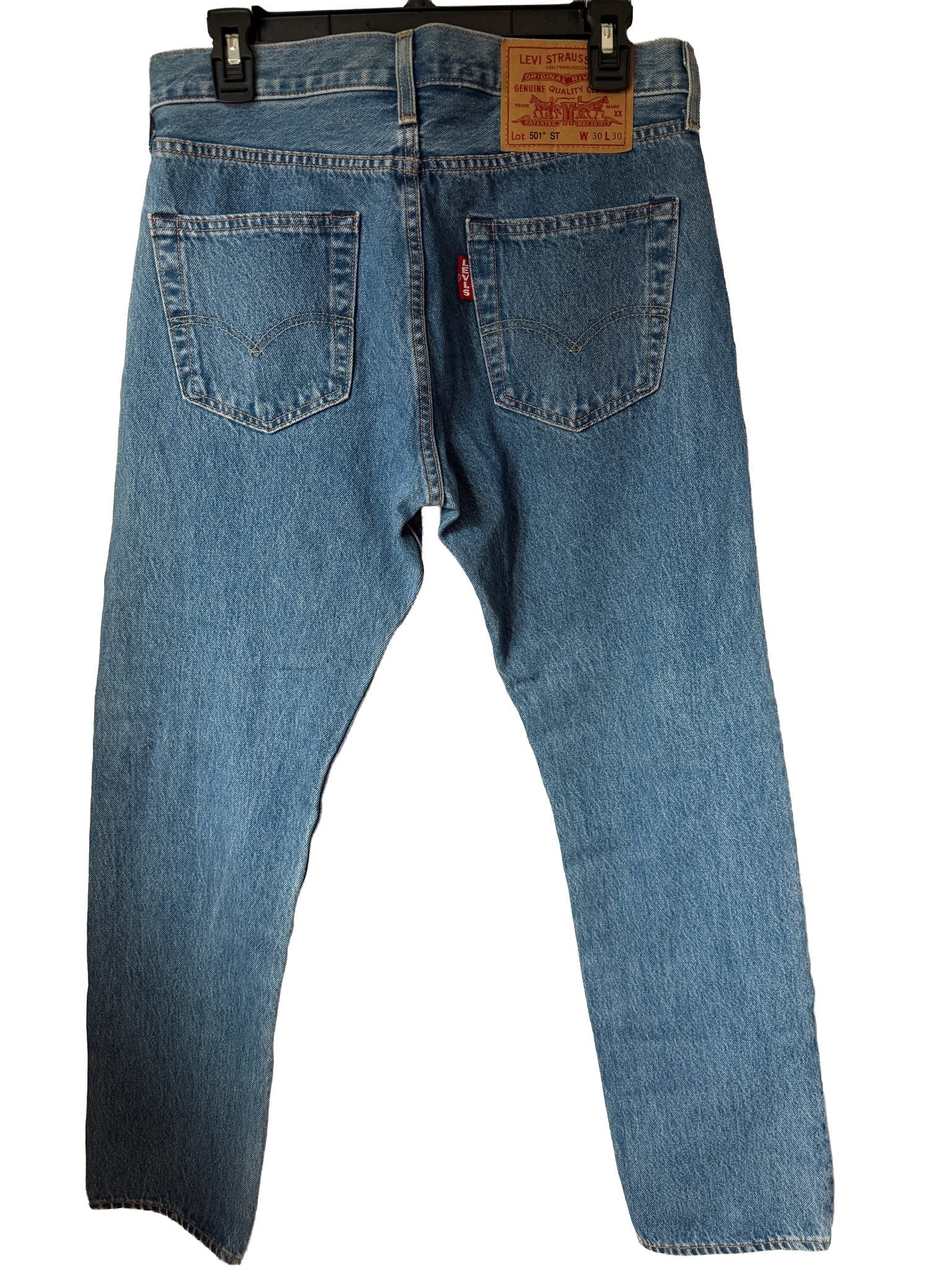 Levi's Blue 501 ST Straight Leg Jeans 30x30 Classic Denim image 2