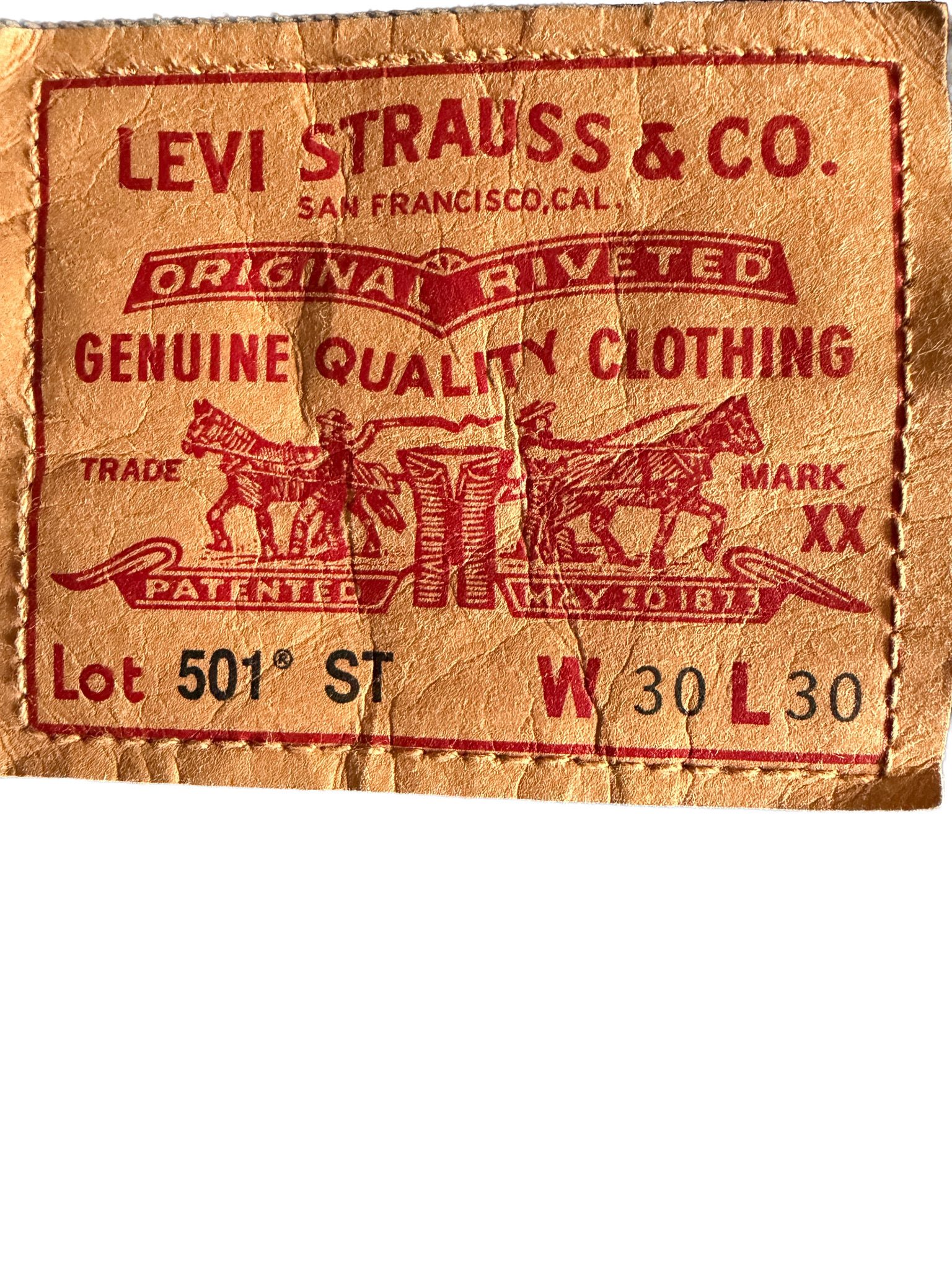 Levi's Blue 501 ST Straight Leg Jeans 30x30 Classic Denim image 3