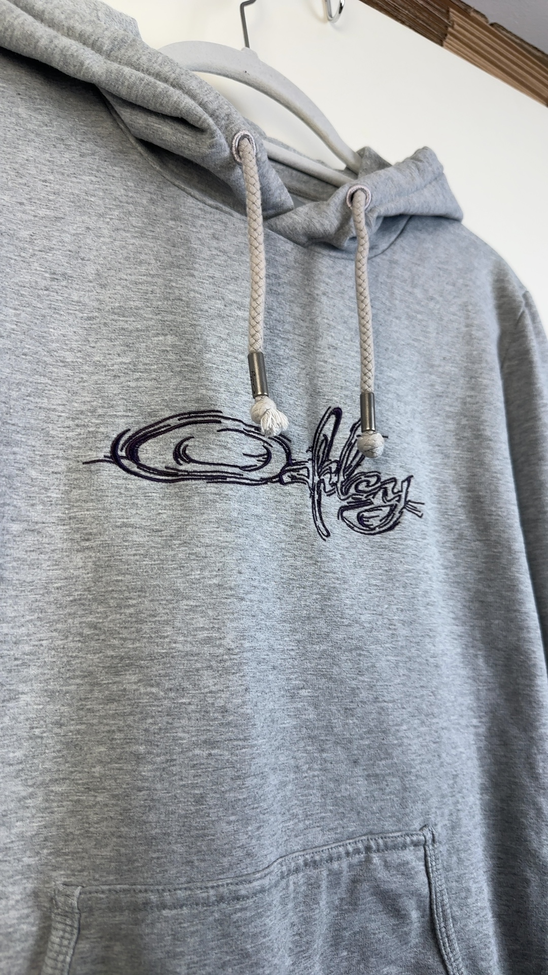 Oakley Hoodie Grau Gr. M | Vintage Logo Kapuzenpullover image 3