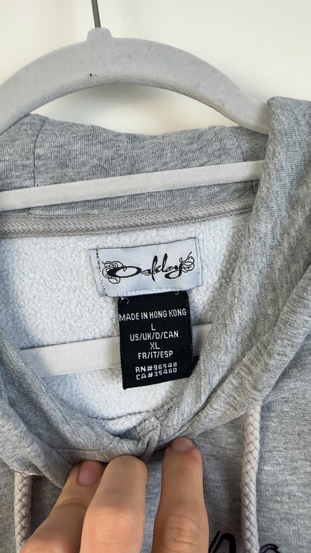 Oakley Hoodie Grau Gr. M | Vintage Logo Kapuzenpullover image 6