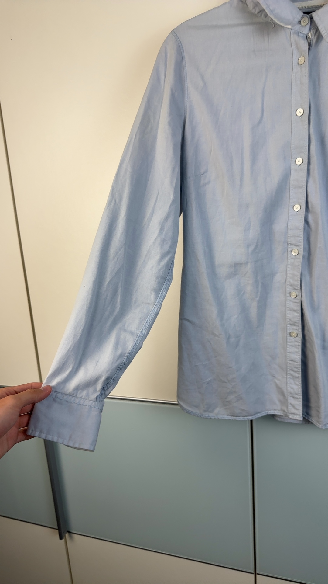 Tommy Hilfiger Damen Hemd Hellblau Gr. S | Bluse Logo Stickerei image 5