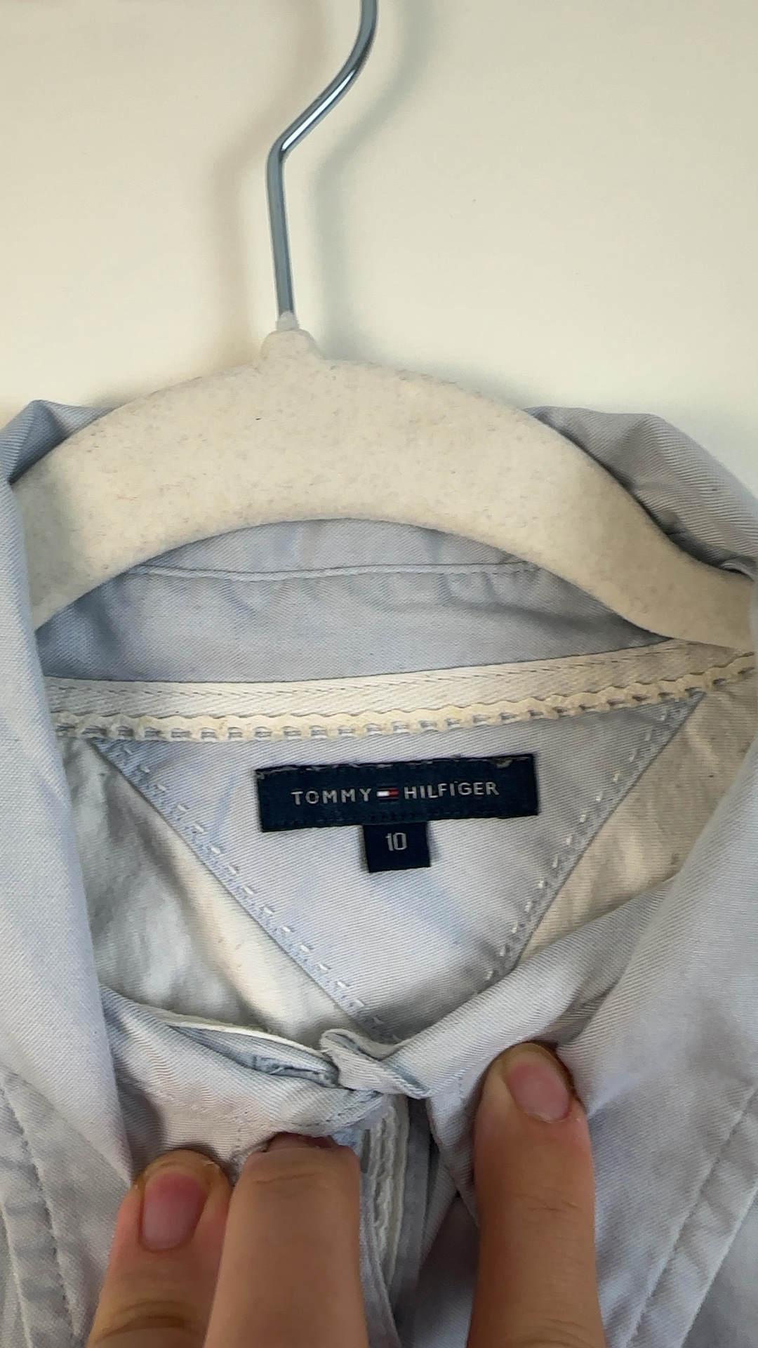 Tommy Hilfiger Damen Hemd Hellblau Gr. S | Bluse Logo Stickerei image 7