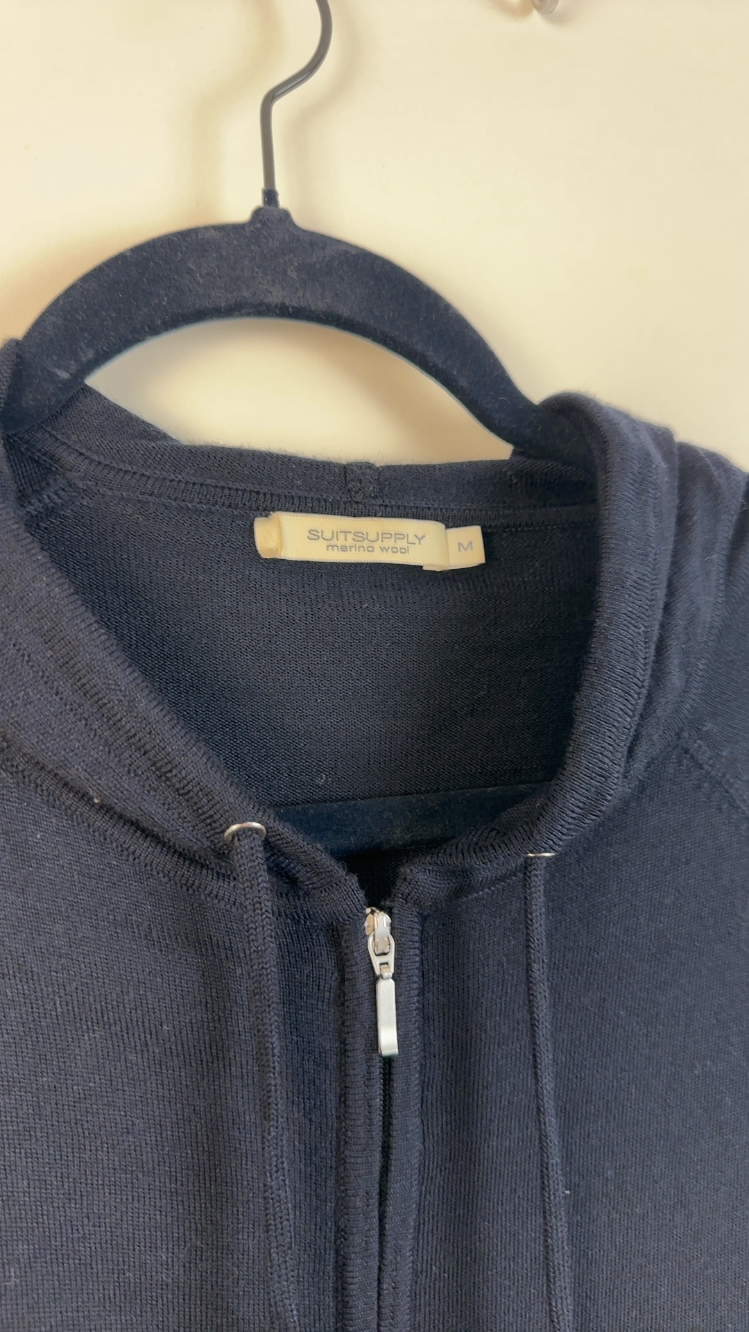 Suitsupply Herren Zip Hoodie Dunkelblau Gr. M | Strickjacke Kapuze Full Zip image 3