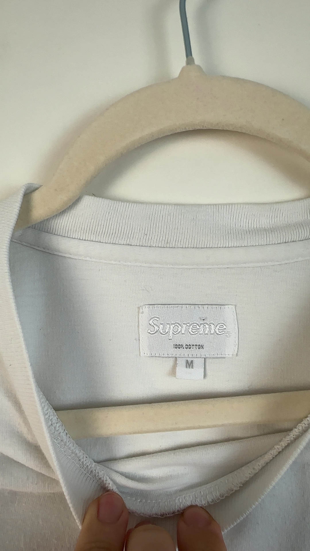 Supreme Herren Longsleeve Weiß Gr. M | Box Logo Patch Langarm Shirt image 7