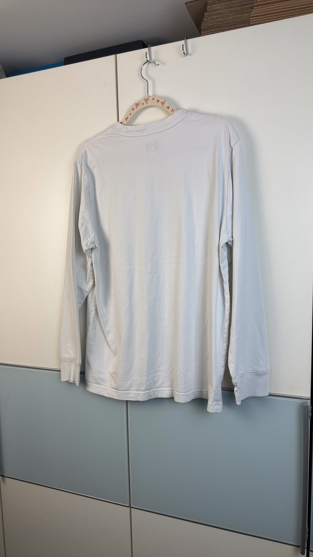 Supreme Herren Longsleeve Weiß Gr. M | Box Logo Patch Langarm Shirt image 10