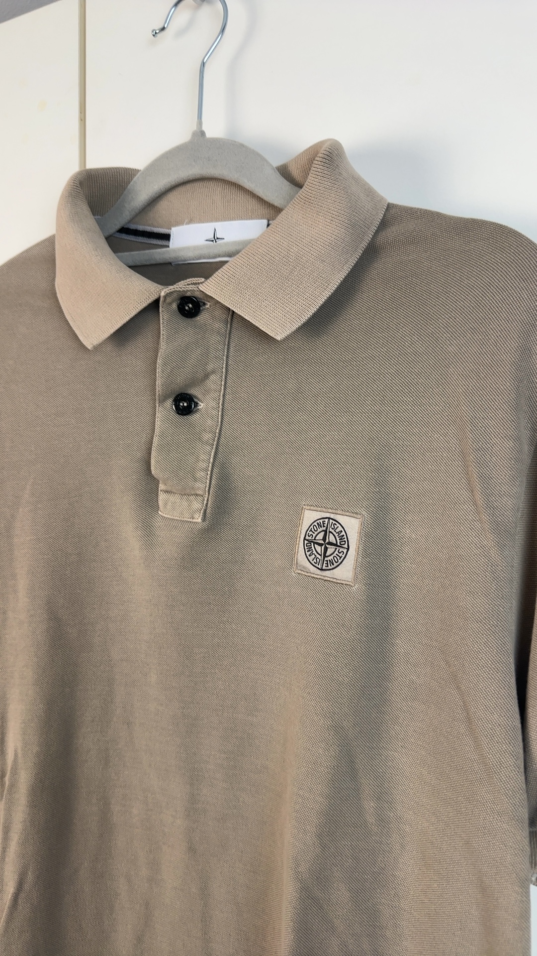 Stone Island Herren Polo Shirt Braun Beige Gr. M | Slim Fit Logo Polo image 2