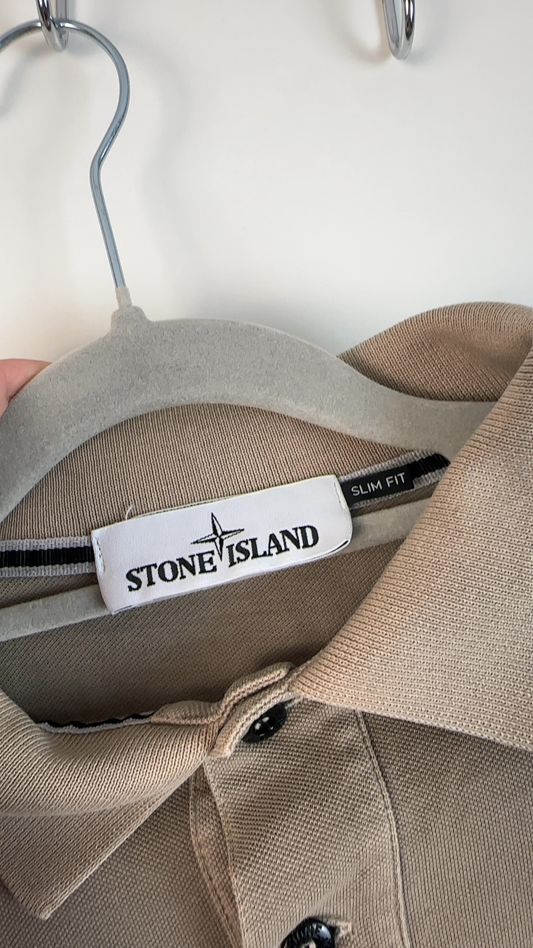 Stone Island Herren Polo Shirt Braun Beige Gr. M | Slim Fit Logo Polo image 5