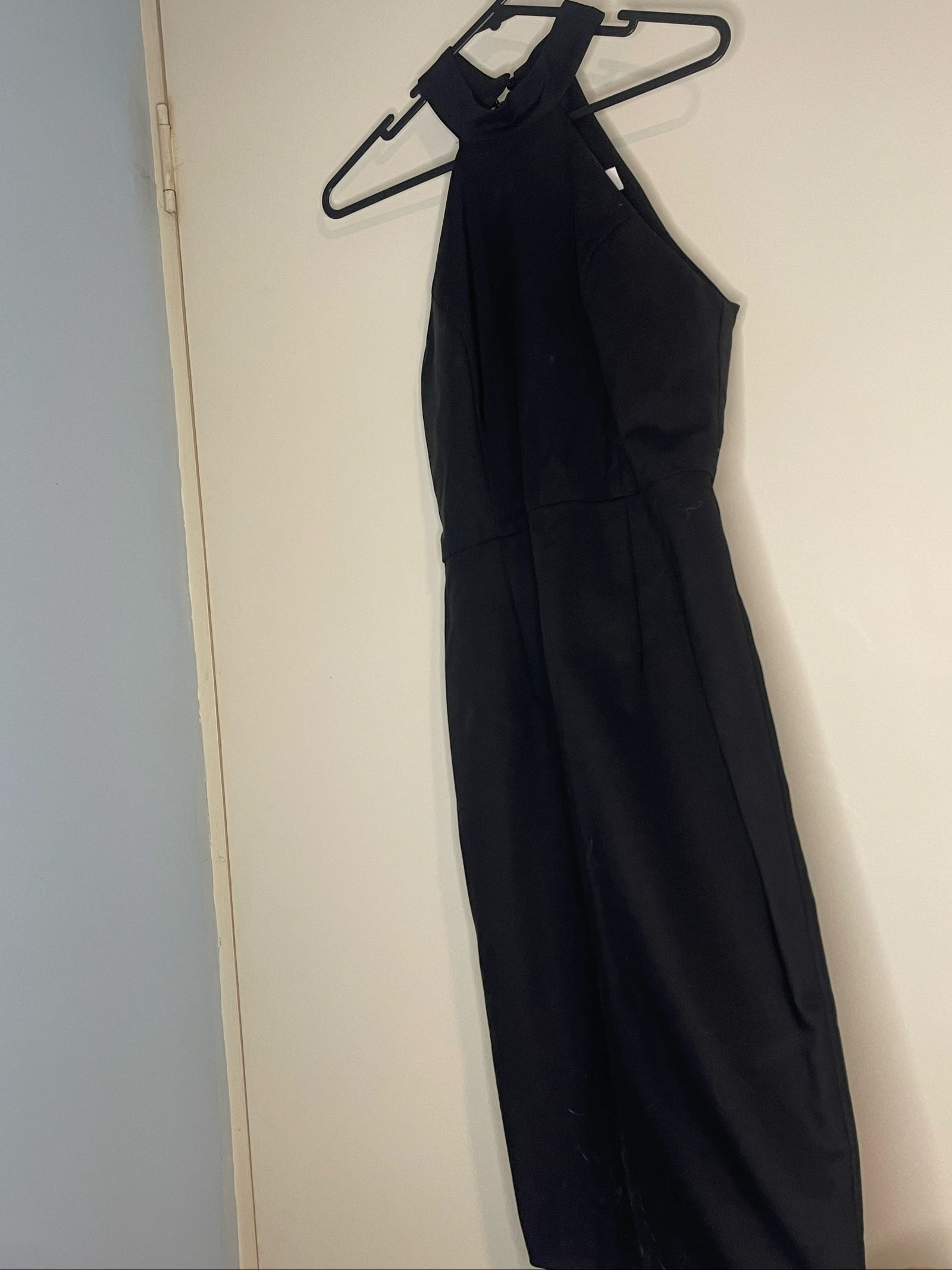Swarovski Black Halter Neck Jumpsuit Size 8