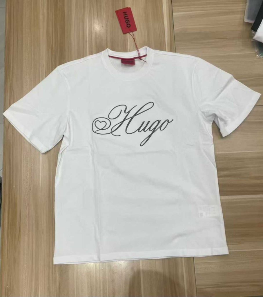 Hugo White Men's Cotton Logo T-Shirt Medium