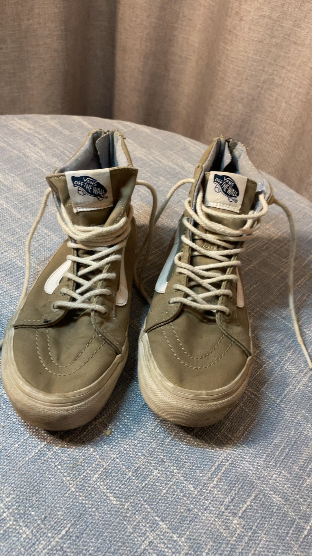 Vans Tan & White High Top Skate Shoes US Men 5 US Women 6.5