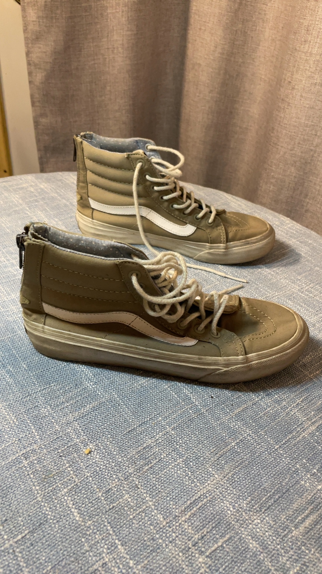 Vans Tan & White High Top Skate Shoes US Men 5 US Women 6.5 image 2