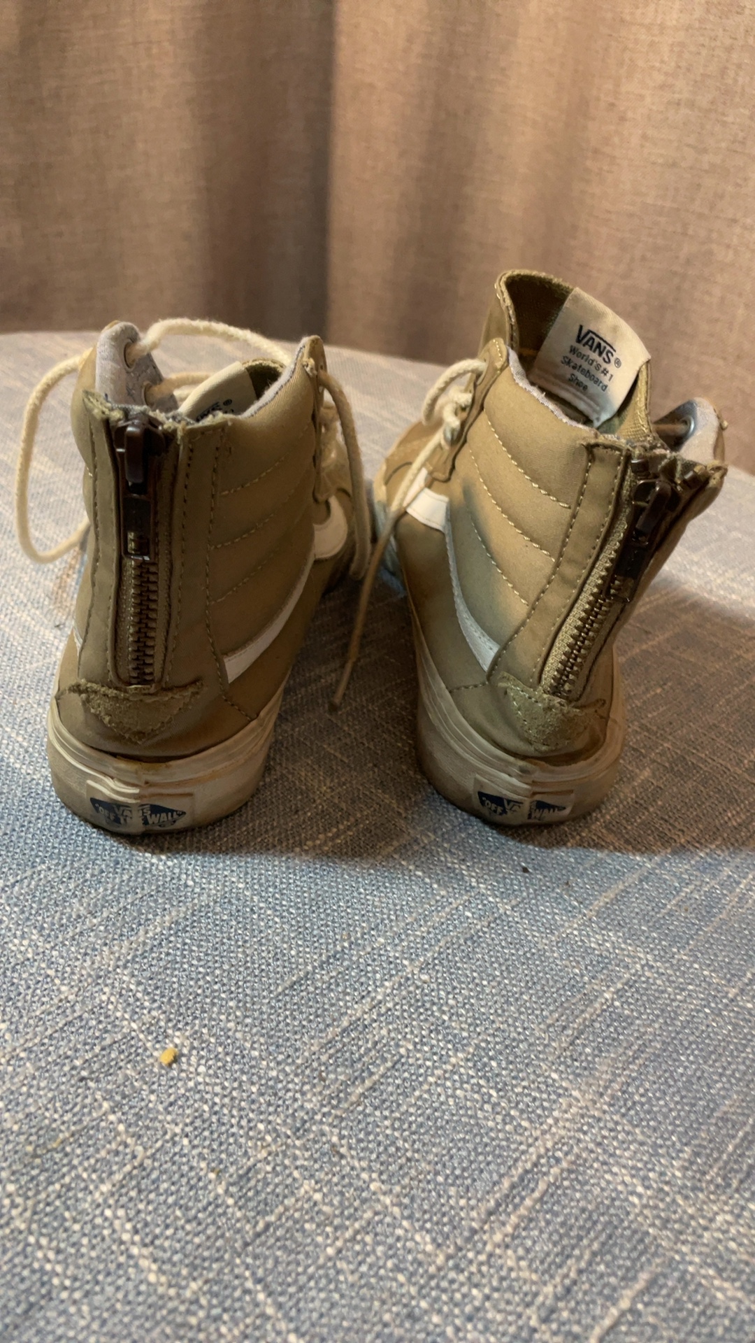 Vans Tan & White High Top Skate Shoes US Men 5 US Women 6.5 image 3