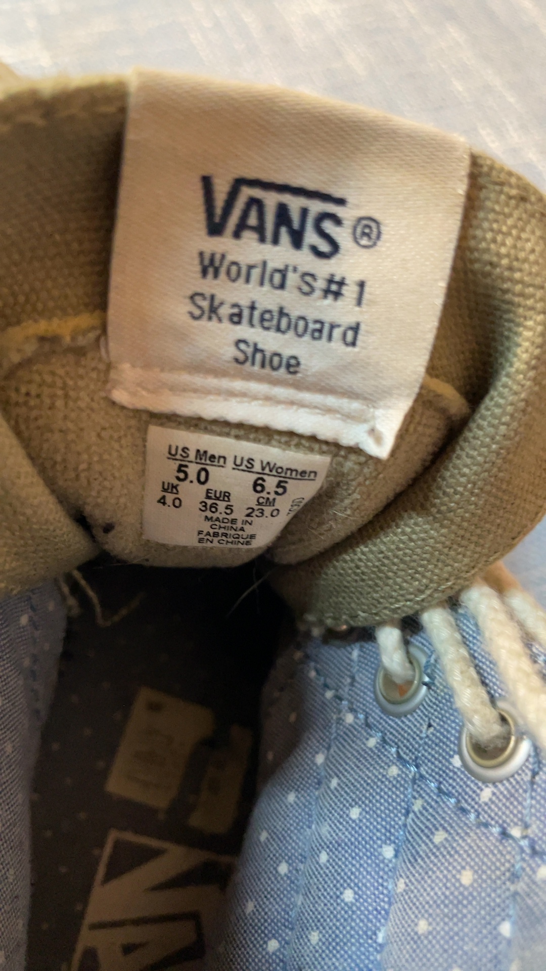 Vans Tan & White High Top Skate Shoes US Men 5 US Women 6.5 image 5