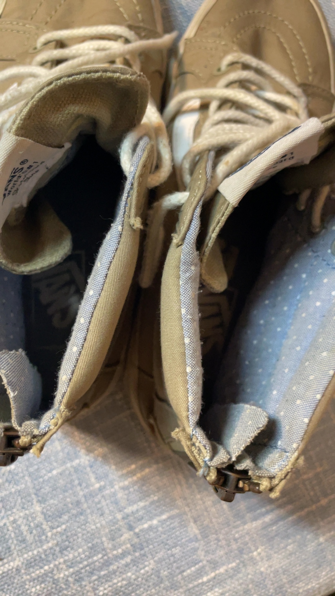 Vans Tan & White High Top Skate Shoes US Men 5 US Women 6.5 image 6