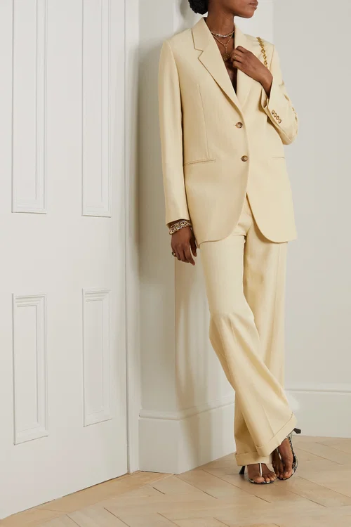 Neu Totême Tailored Herringbone Suit Jacket Beige Size XS image 3
