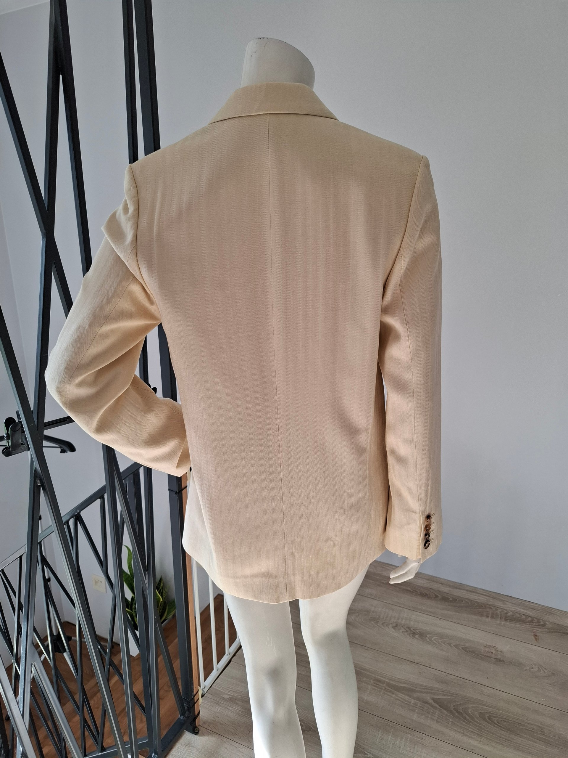 Neu Totême Tailored Herringbone Suit Jacket Beige Size XS image 7