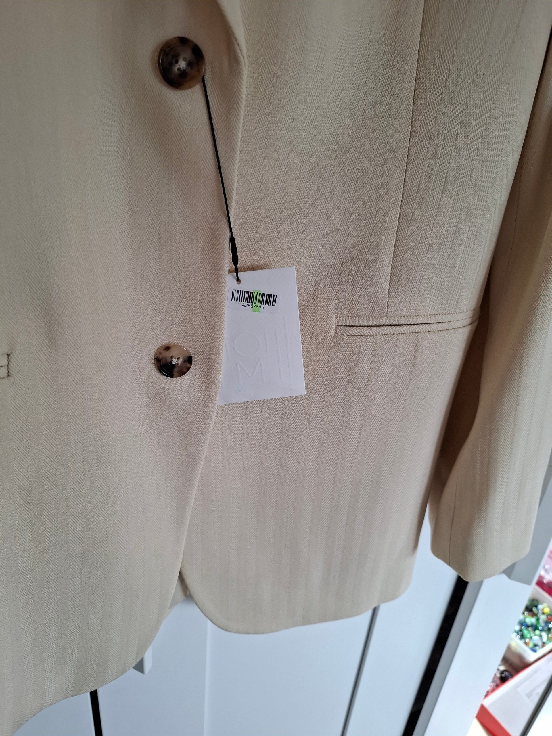 Neu Totême Tailored Herringbone Suit Jacket Beige Size XS image 8