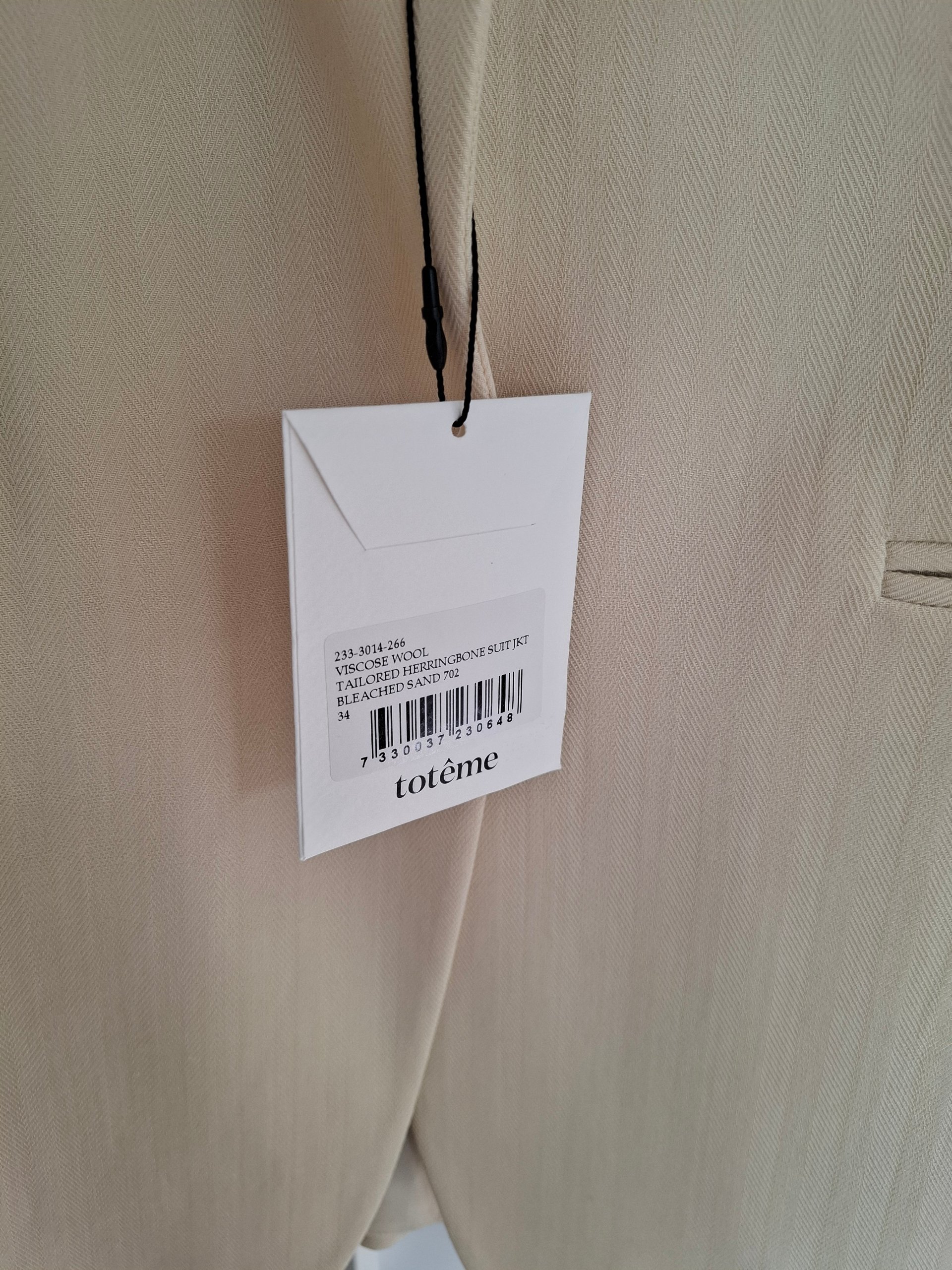 Neu Totême Tailored Herringbone Suit Jacket Beige Size XS image 9