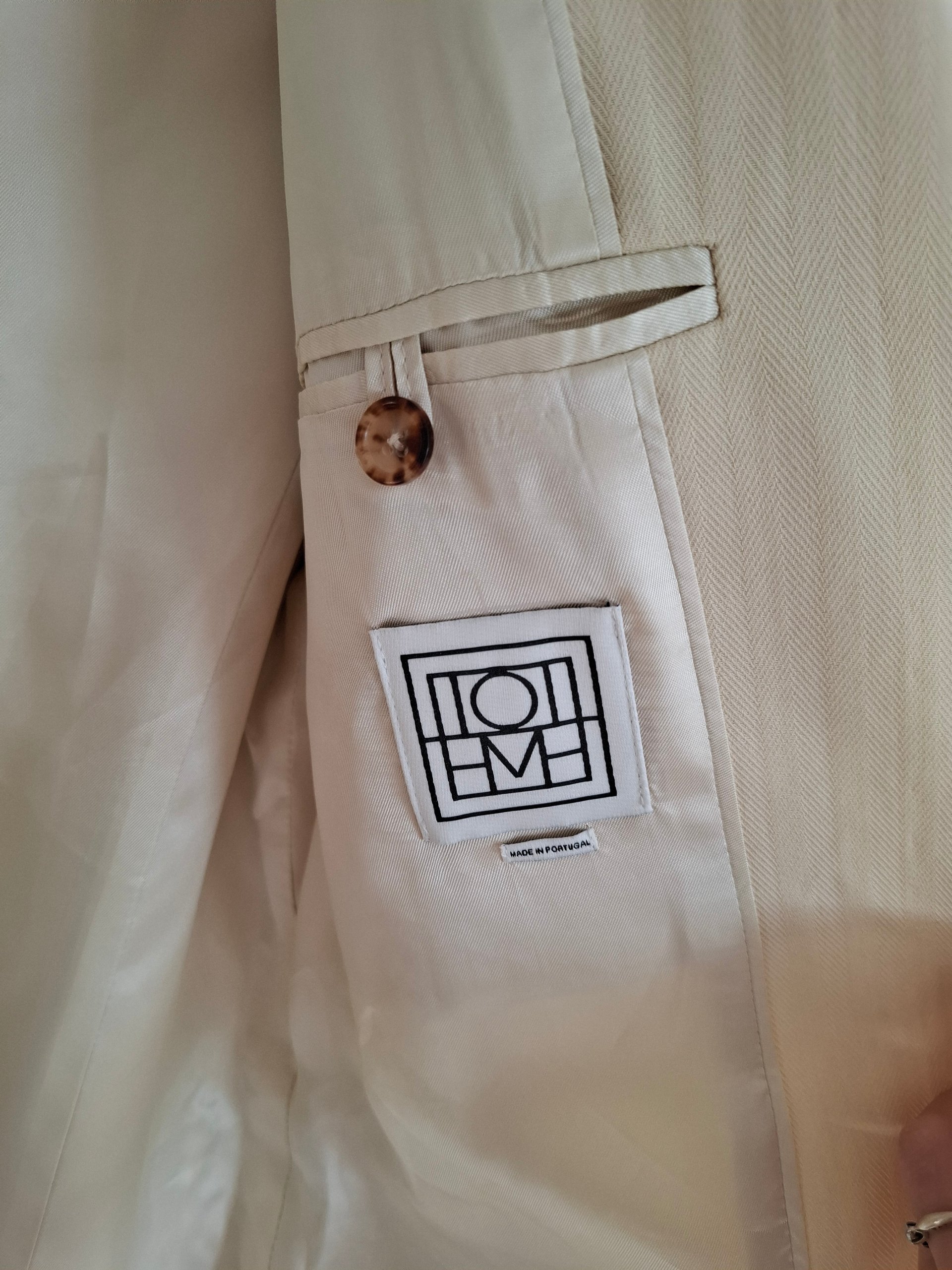 Neu Totême Tailored Herringbone Suit Jacket Beige Size XS image 10