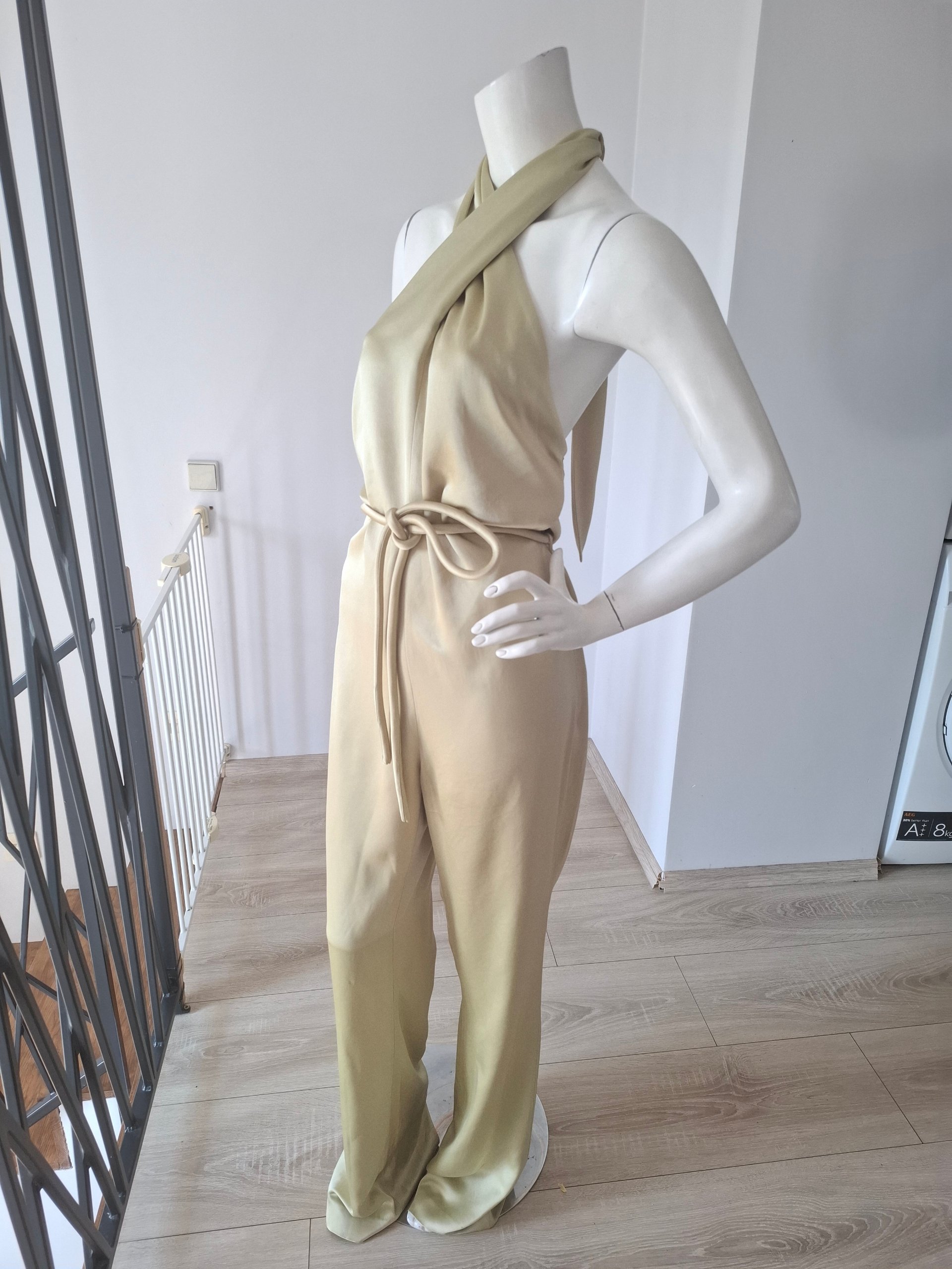 New Nanushka Satin Halterneck Jumpsuit Size L image 5