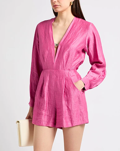 New Maje Pink Linen Playsuit / Romper Size M image 5