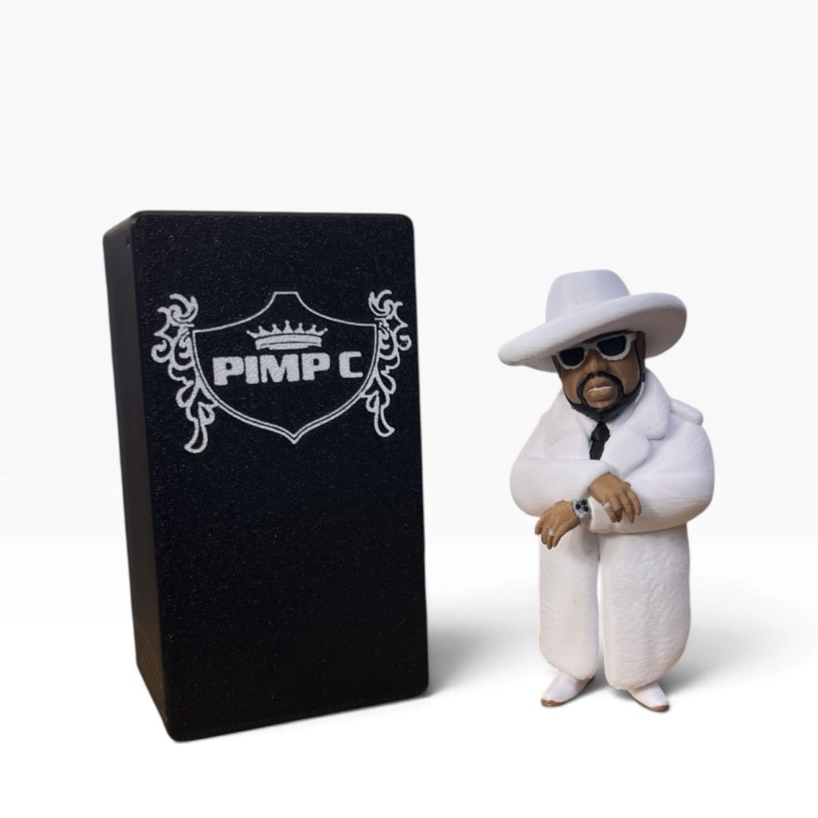 👑 Pimp C 4 Inch Figure + Custom Display Case 🤠🖤 | Southern Hip Hop Collectible