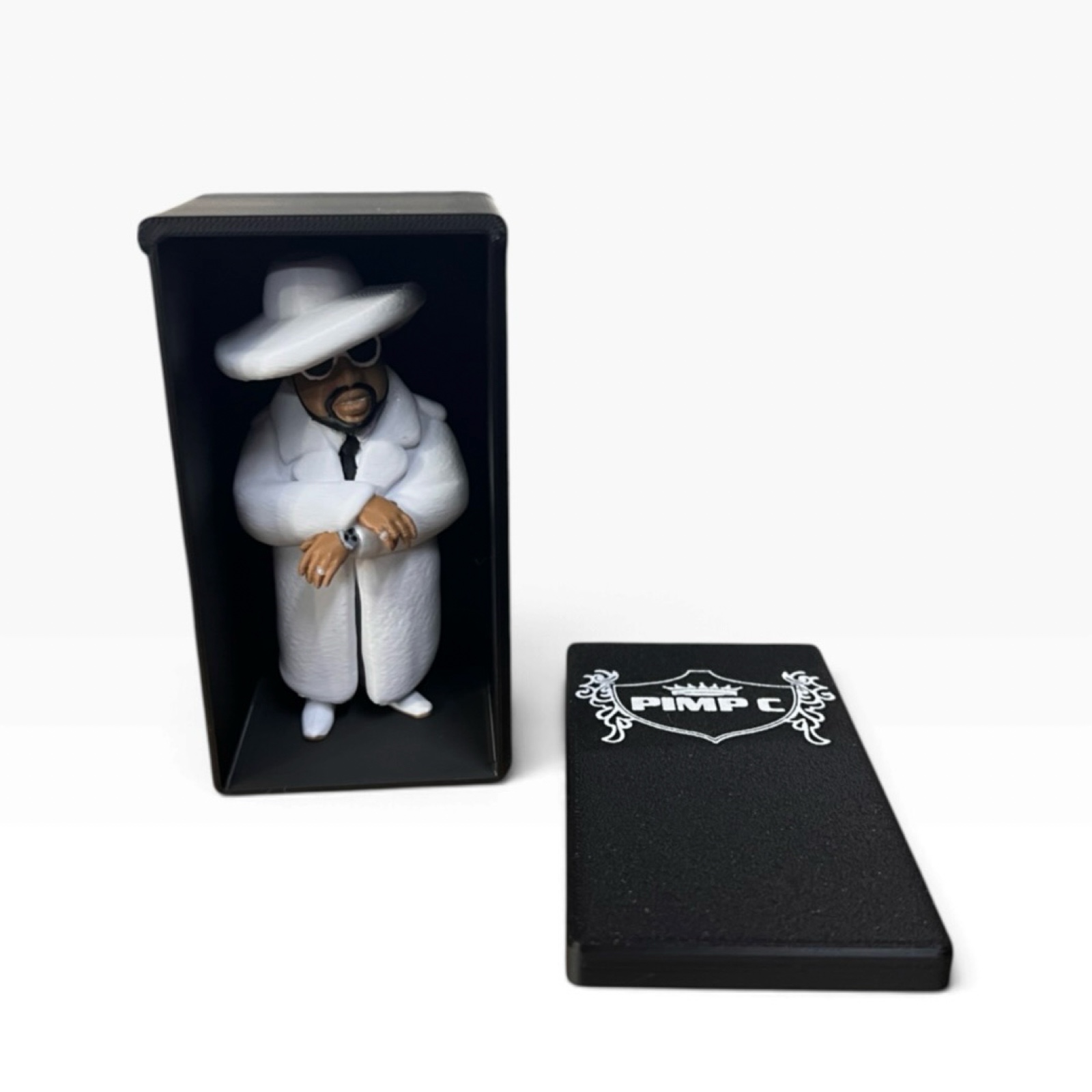 👑 Pimp C 4 Inch Figure + Custom Display Case 🤠🖤 | Southern Hip Hop Collectible image 2