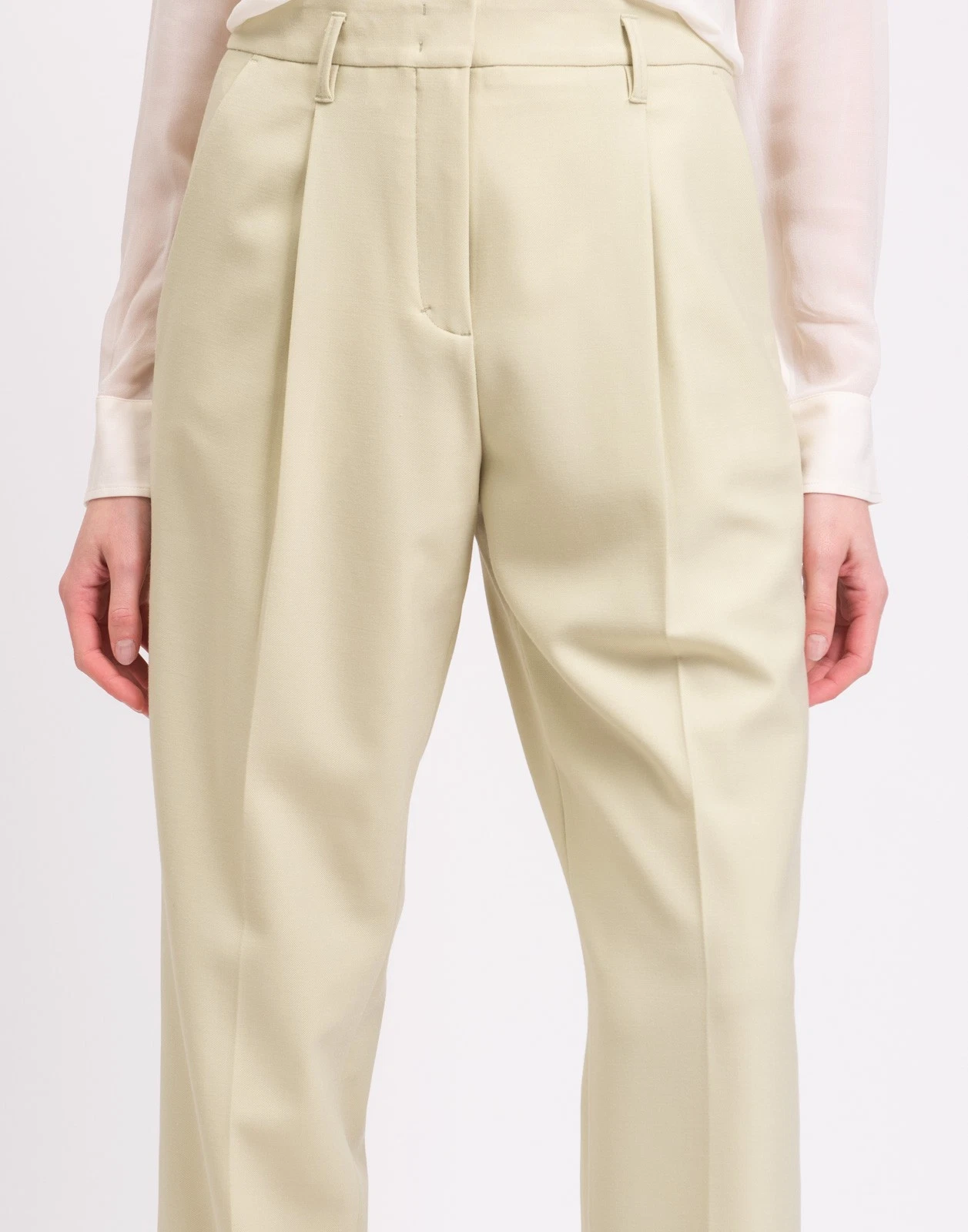New Dorothee Schumacher Sage Green Tailored Trousers Size M image 8