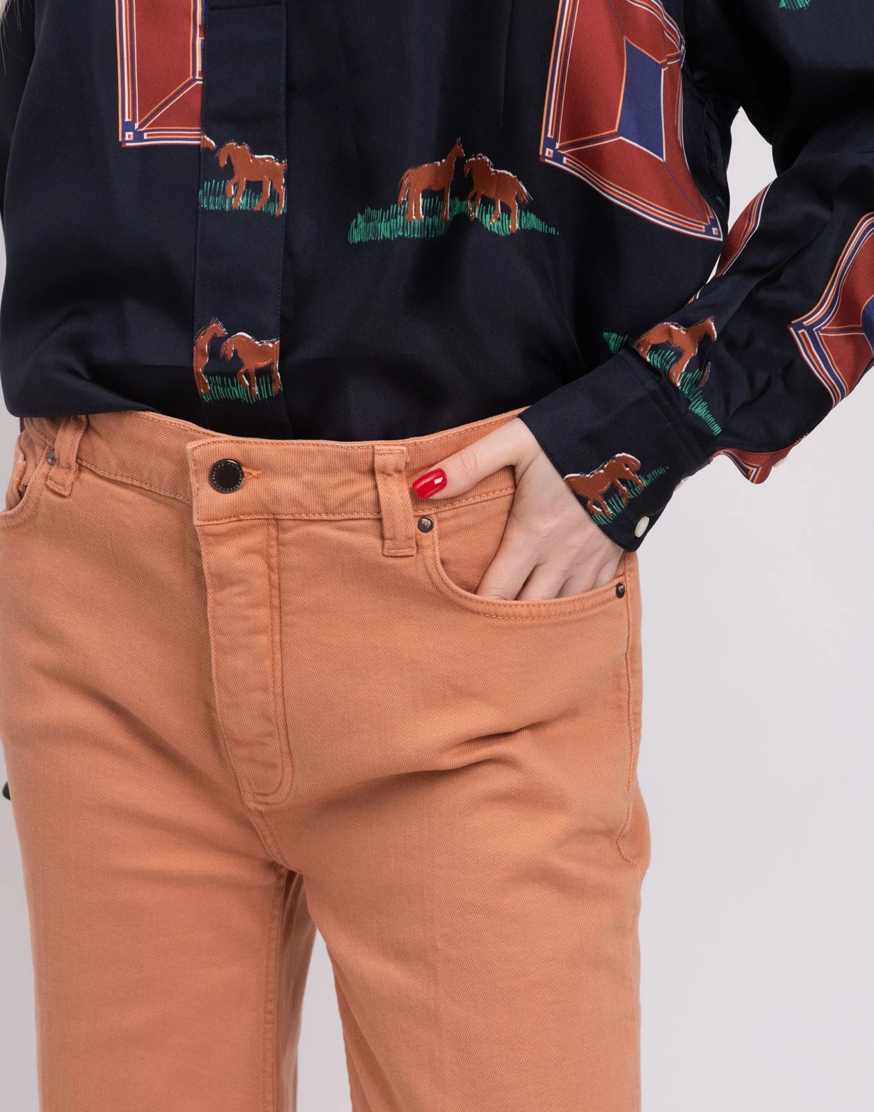 New Victoria Victoria Beckham Terracotta Wide Leg Jeans Size S image 5