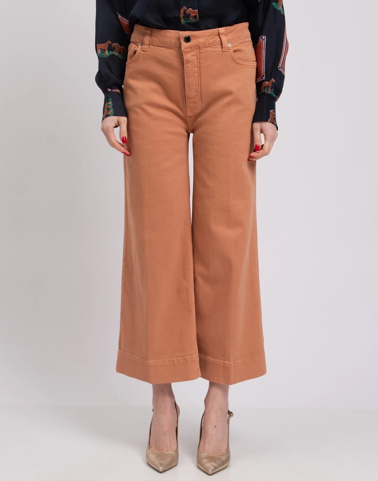 New Victoria Victoria Beckham Terracotta Wide Leg Jeans Size S image 4