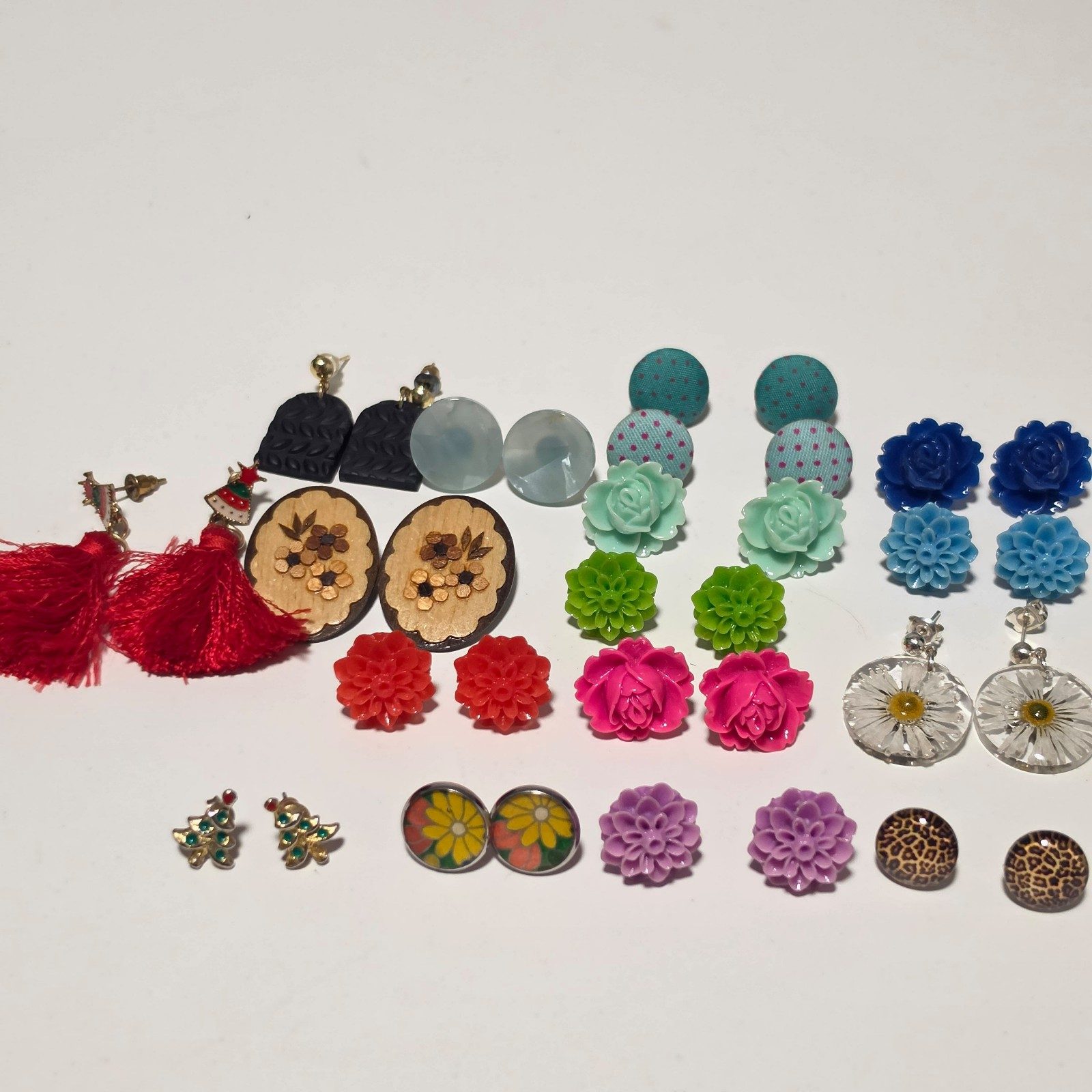 Multi Colour Floral Stud Earrings Set.b9 image 2