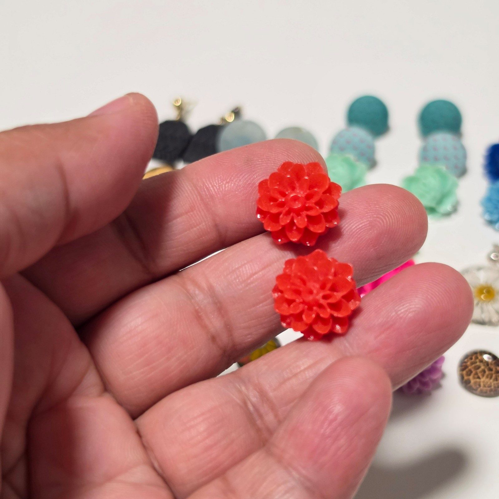 Multi Colour Floral Stud Earrings Set.b9 image 4