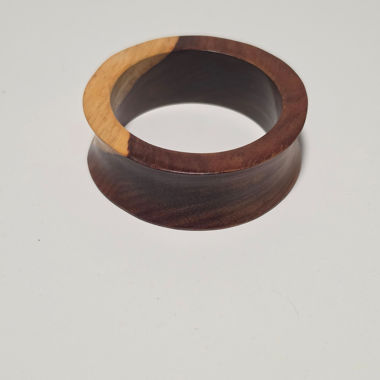 Wooden Brown & Light Natural Tone Bangle Bracelet.b9