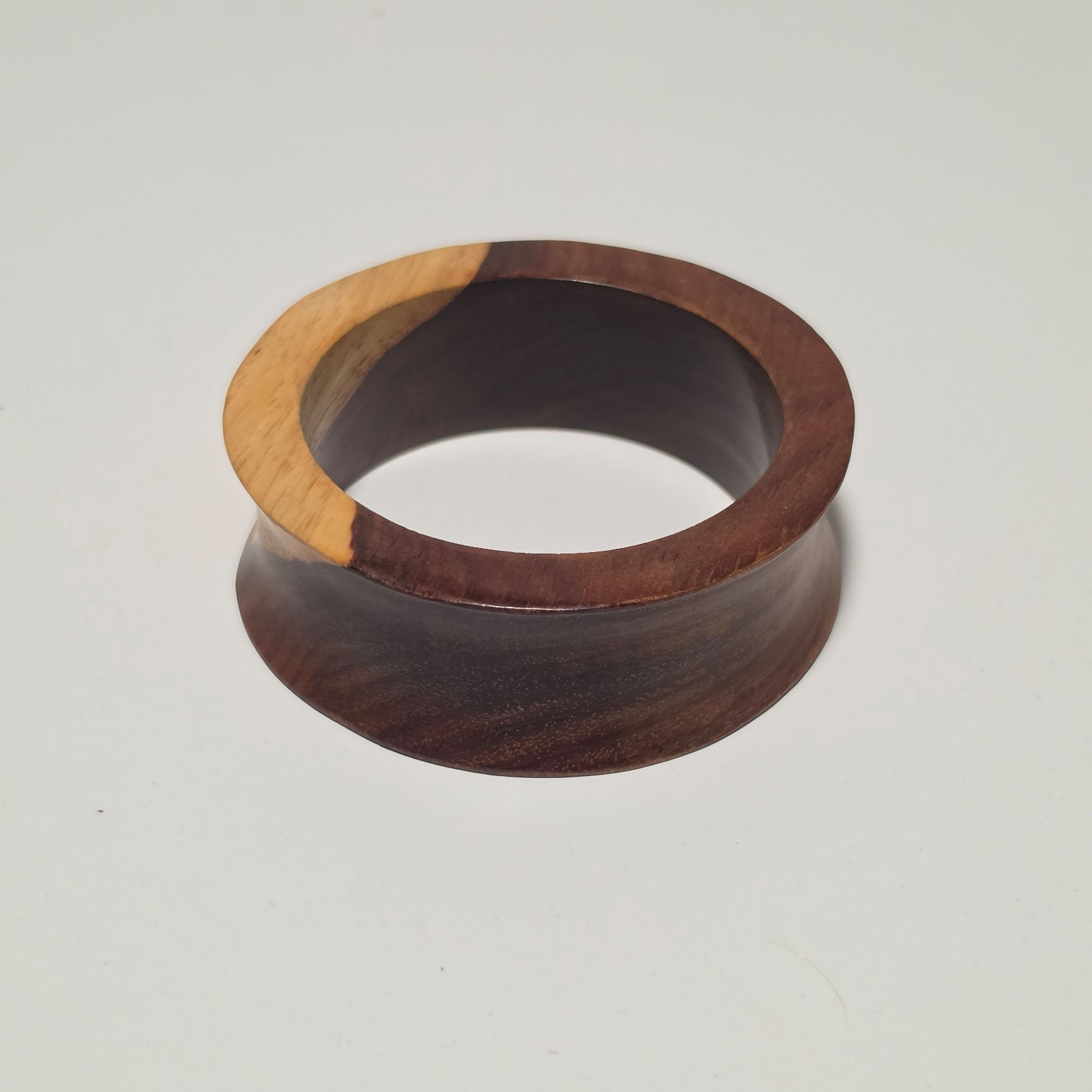 Wooden Brown & Light Natural Tone Bangle Bracelet.b9 image 2