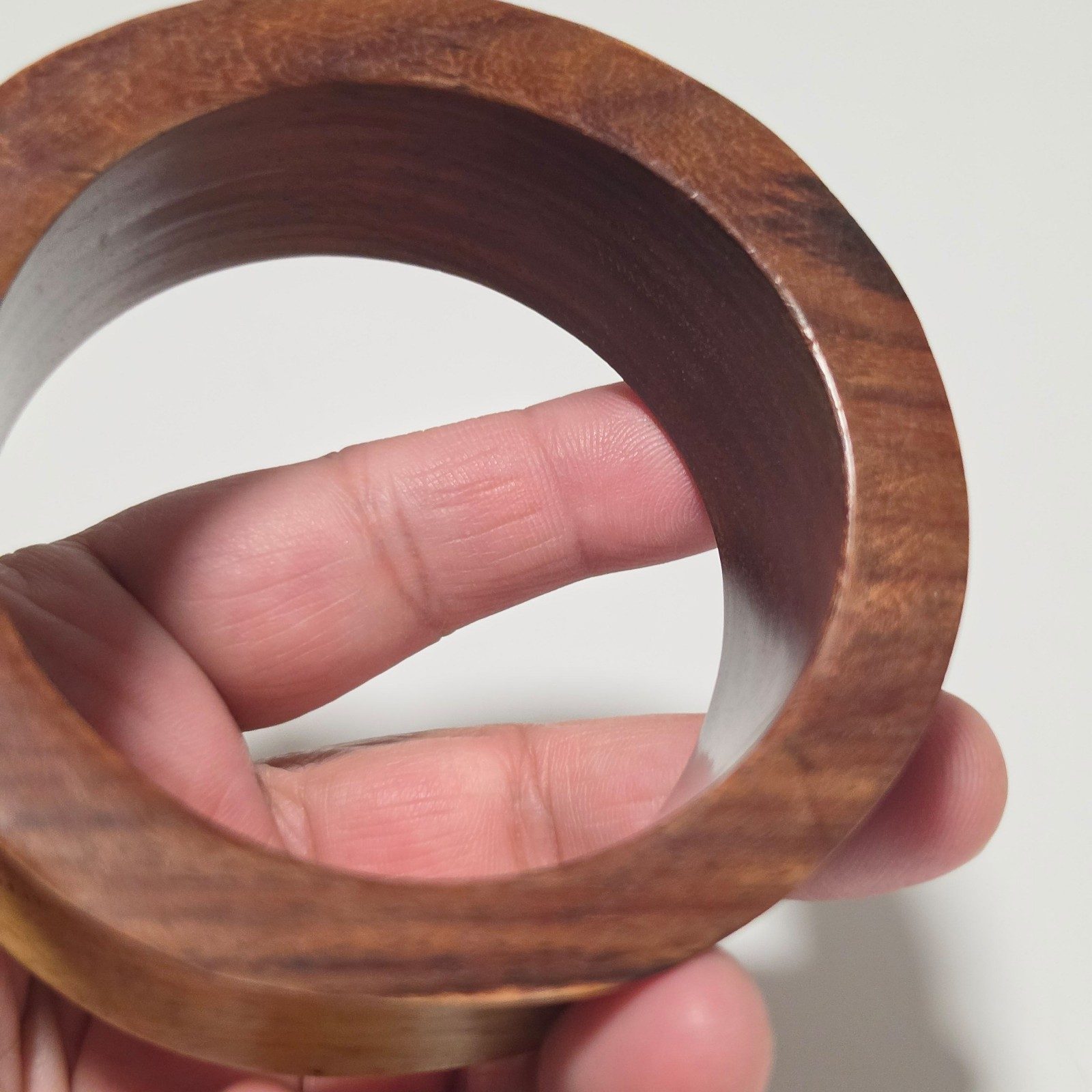 Wooden Brown & Light Natural Tone Bangle Bracelet.b9 image 3
