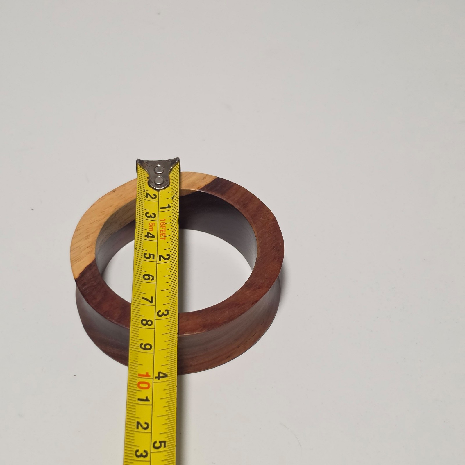 Wooden Brown & Light Natural Tone Bangle Bracelet.b9 image 6