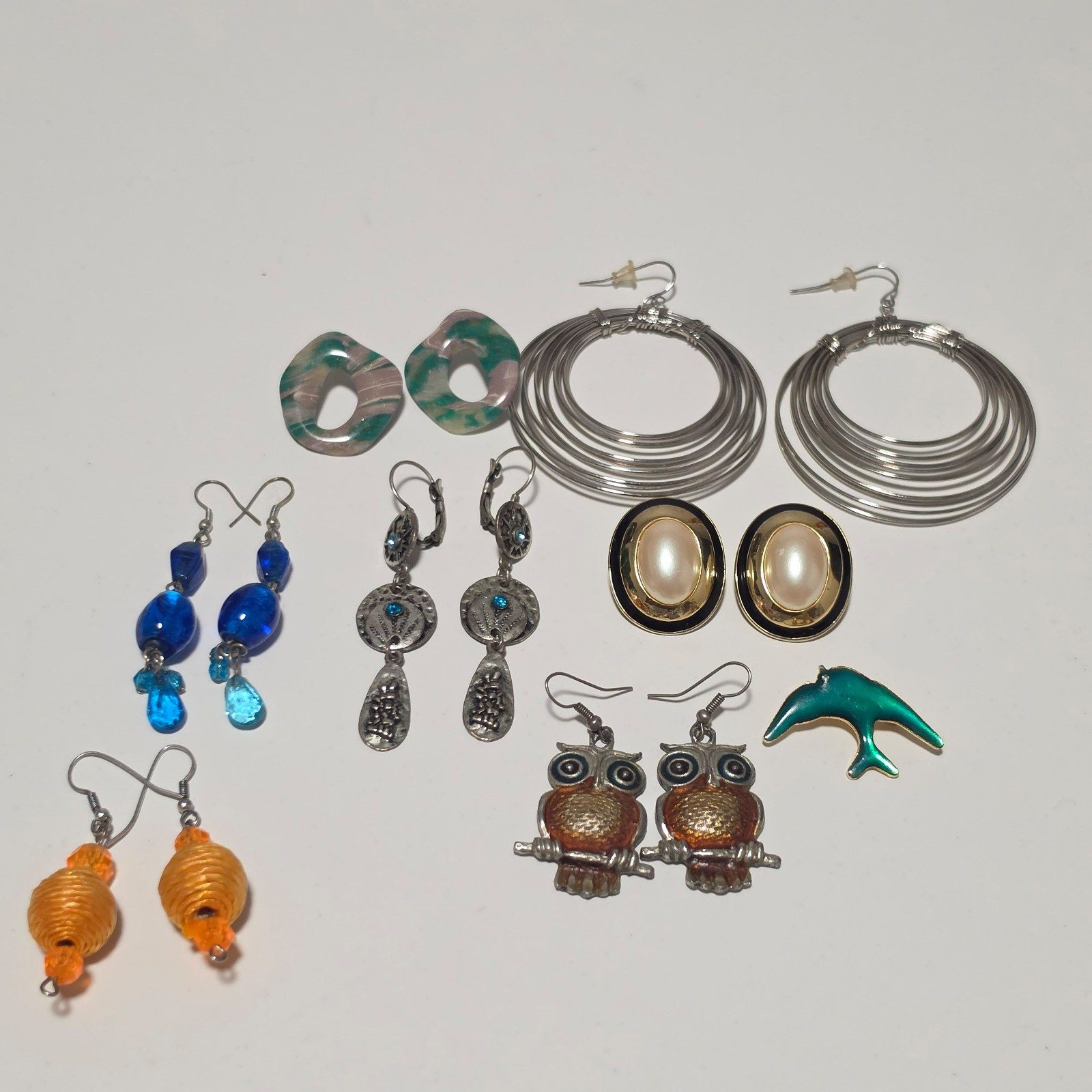 Mixed Women Silver & Multicolour Costume Earrings Set Various Styles.b9