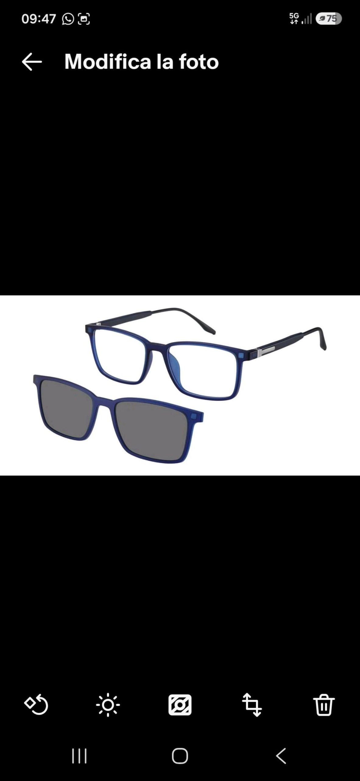 Blue Polarized Clip-On Sunglasses & Clear Glasses Frame Set