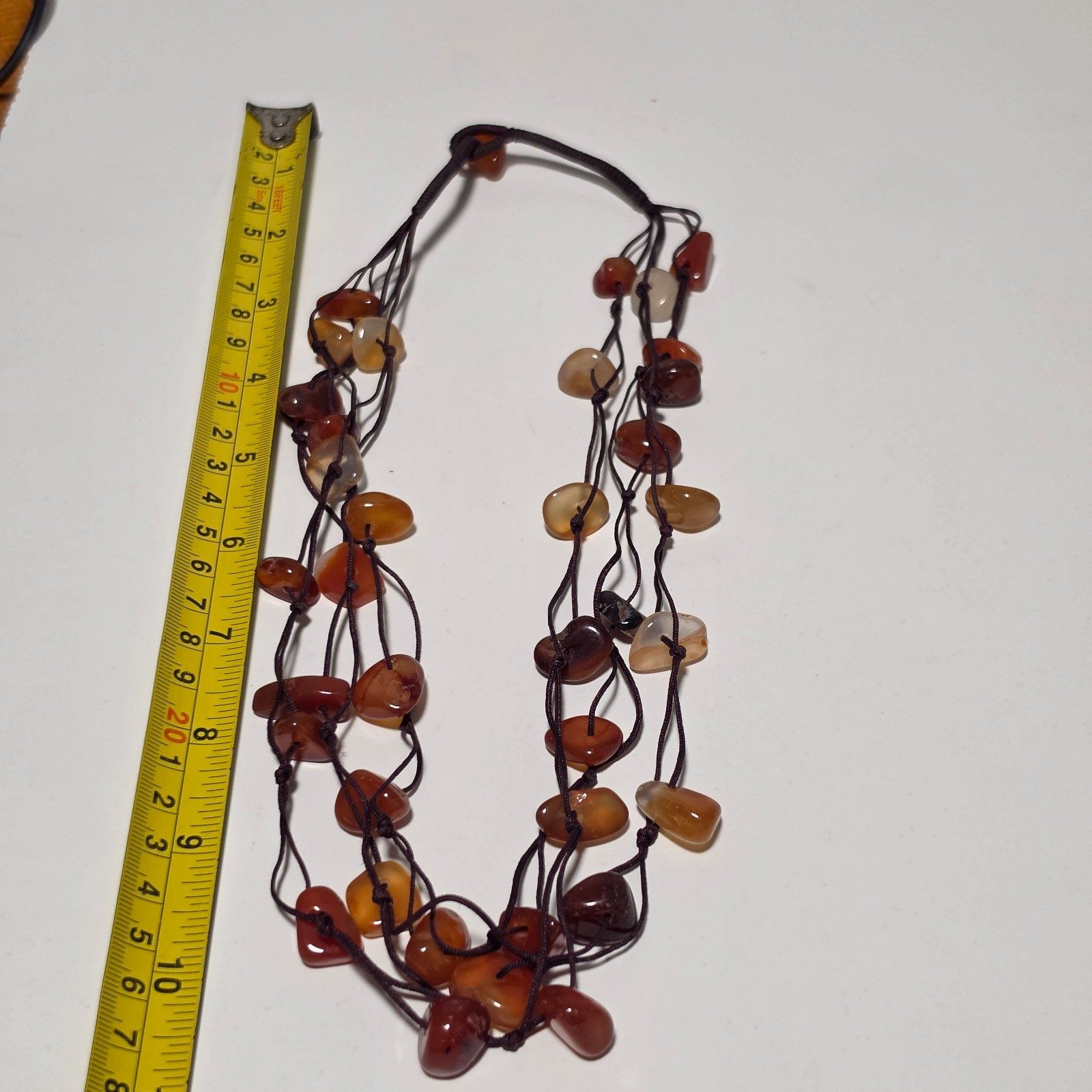 Multi Brown Natural Stone & Cord Necklace .b9 image 5