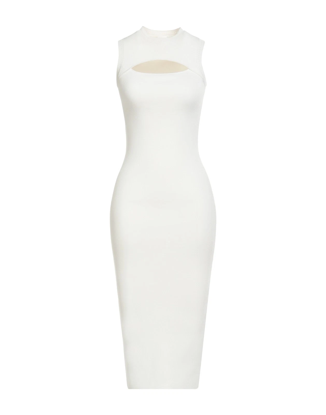 New VB Body Victoria Beckham Cream Cutout Midi Knit Dress Size XXS/XS