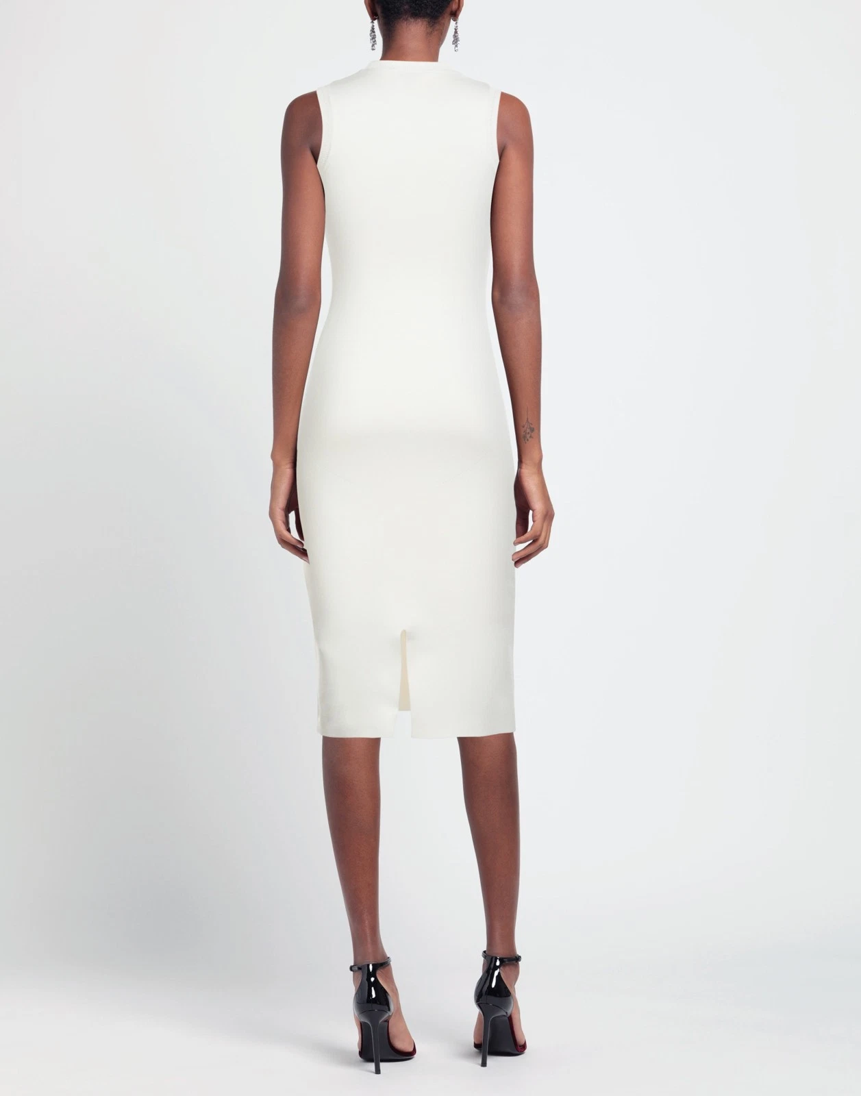 New VB Body Victoria Beckham Cream Cutout Midi Knit Dress Size XXS/XS image 3