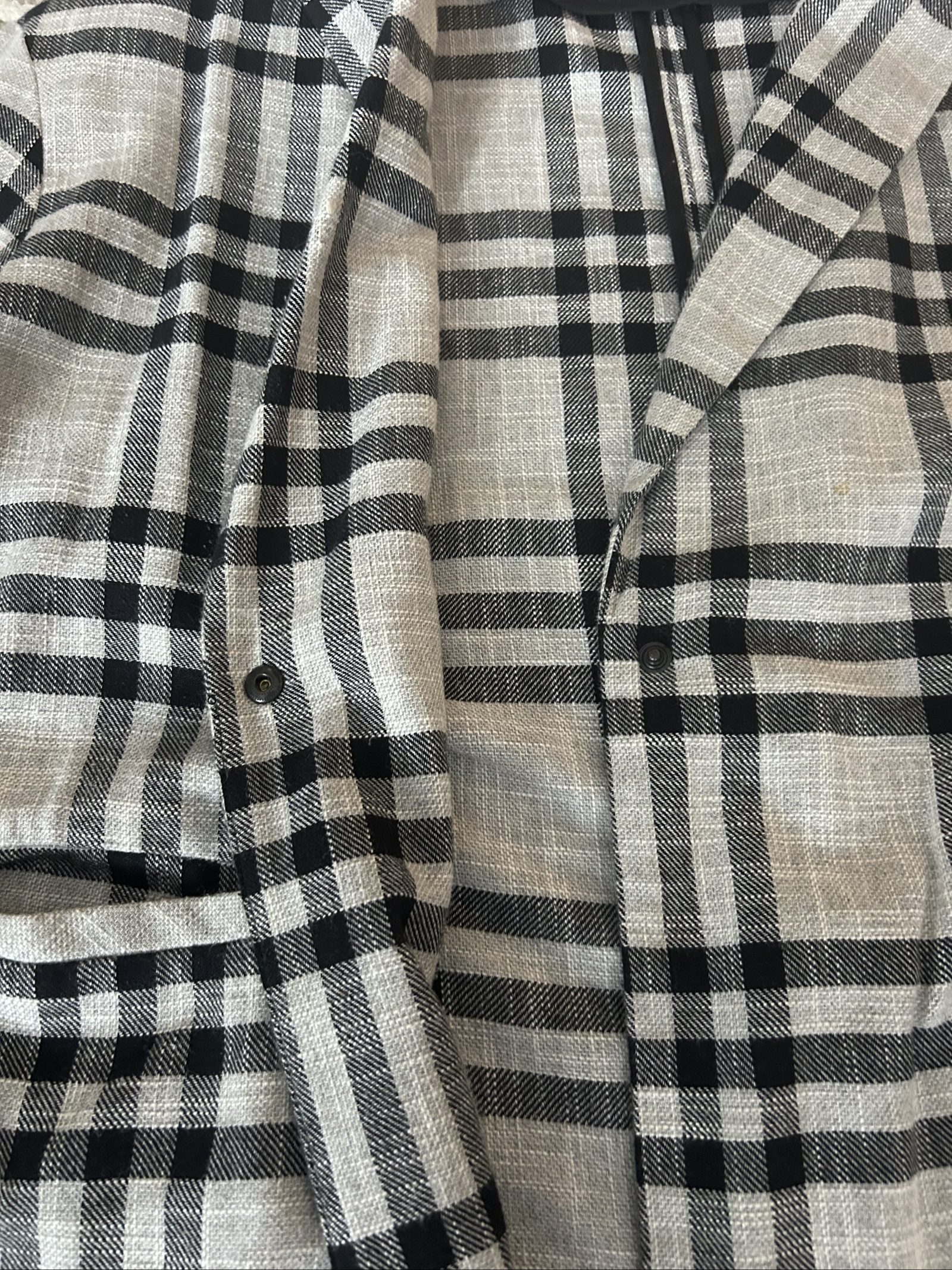 Topshop Black & White Checked long blazer UK 16 image 4