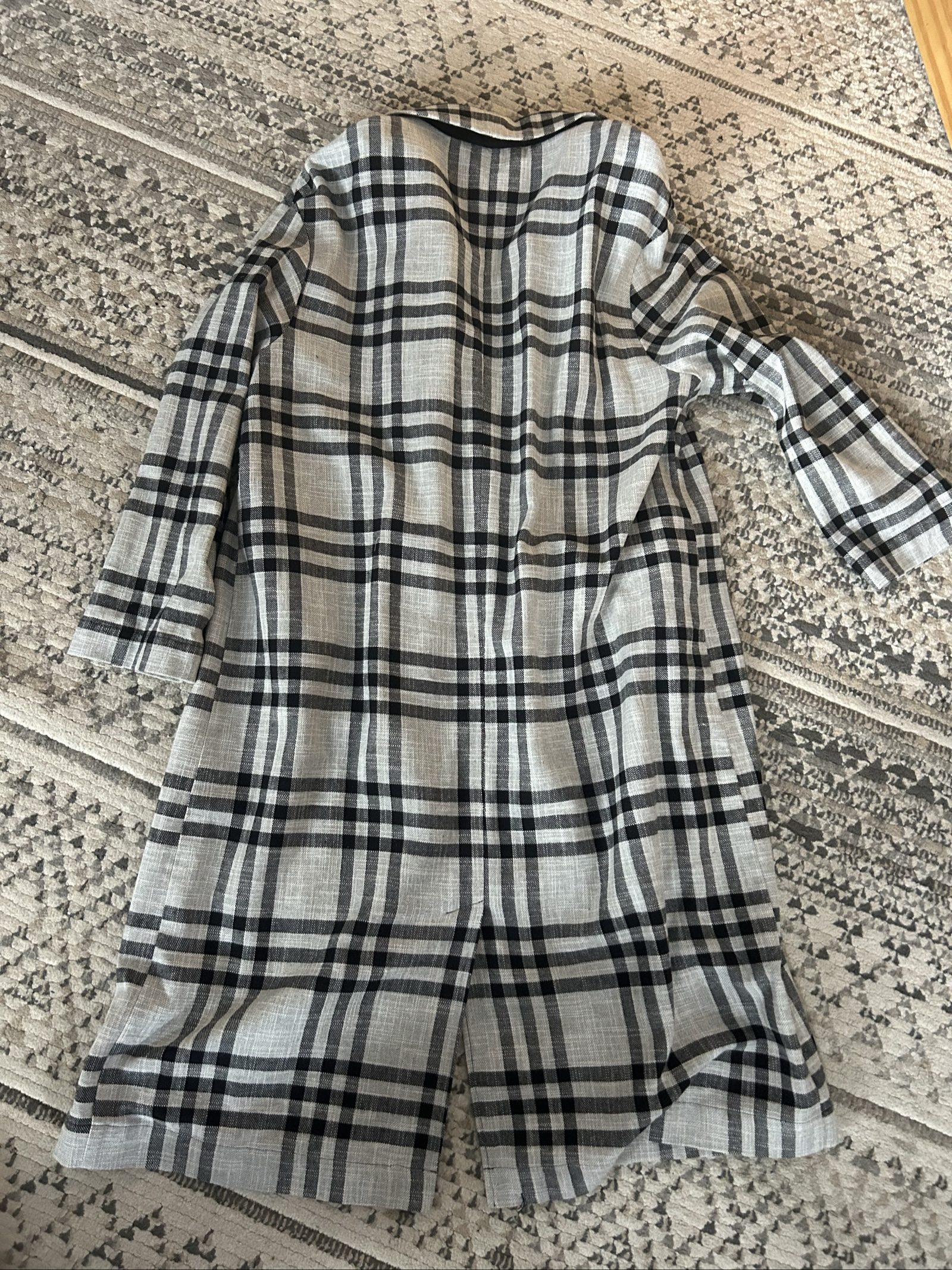 Topshop Black & White Checked long blazer UK 16 image 10