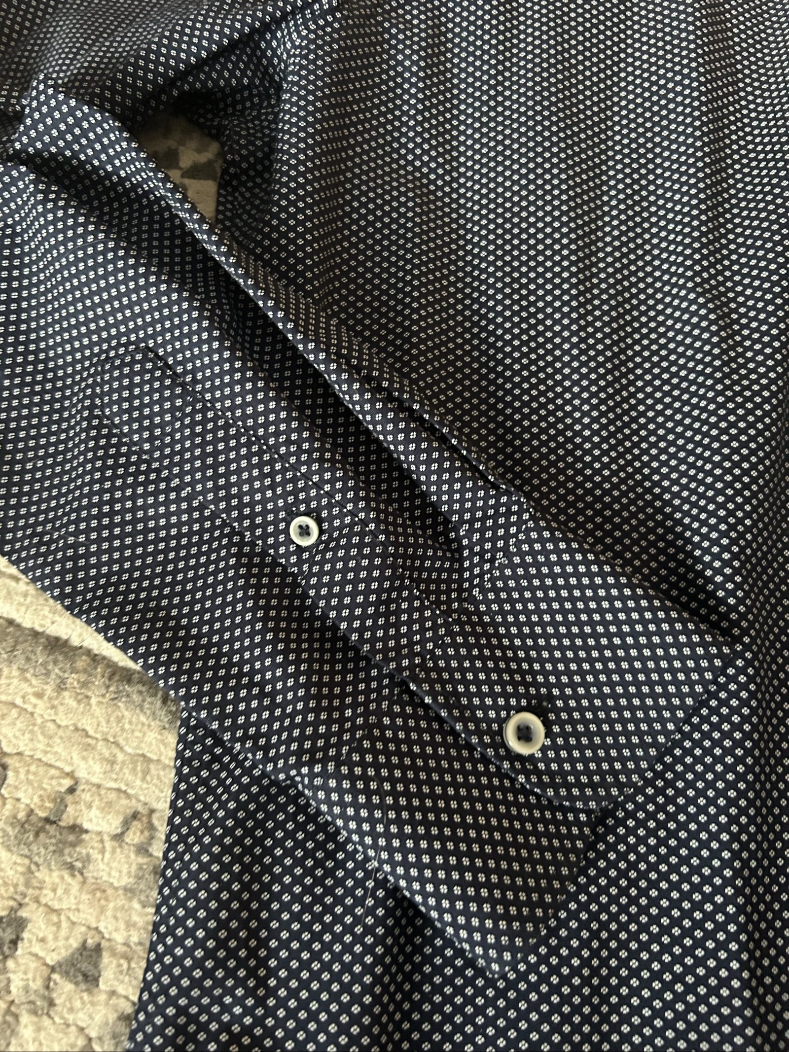 Tresanti Celeste Men's Navy Slim Fit Shirt Size 16 / 41 Patterned image 4