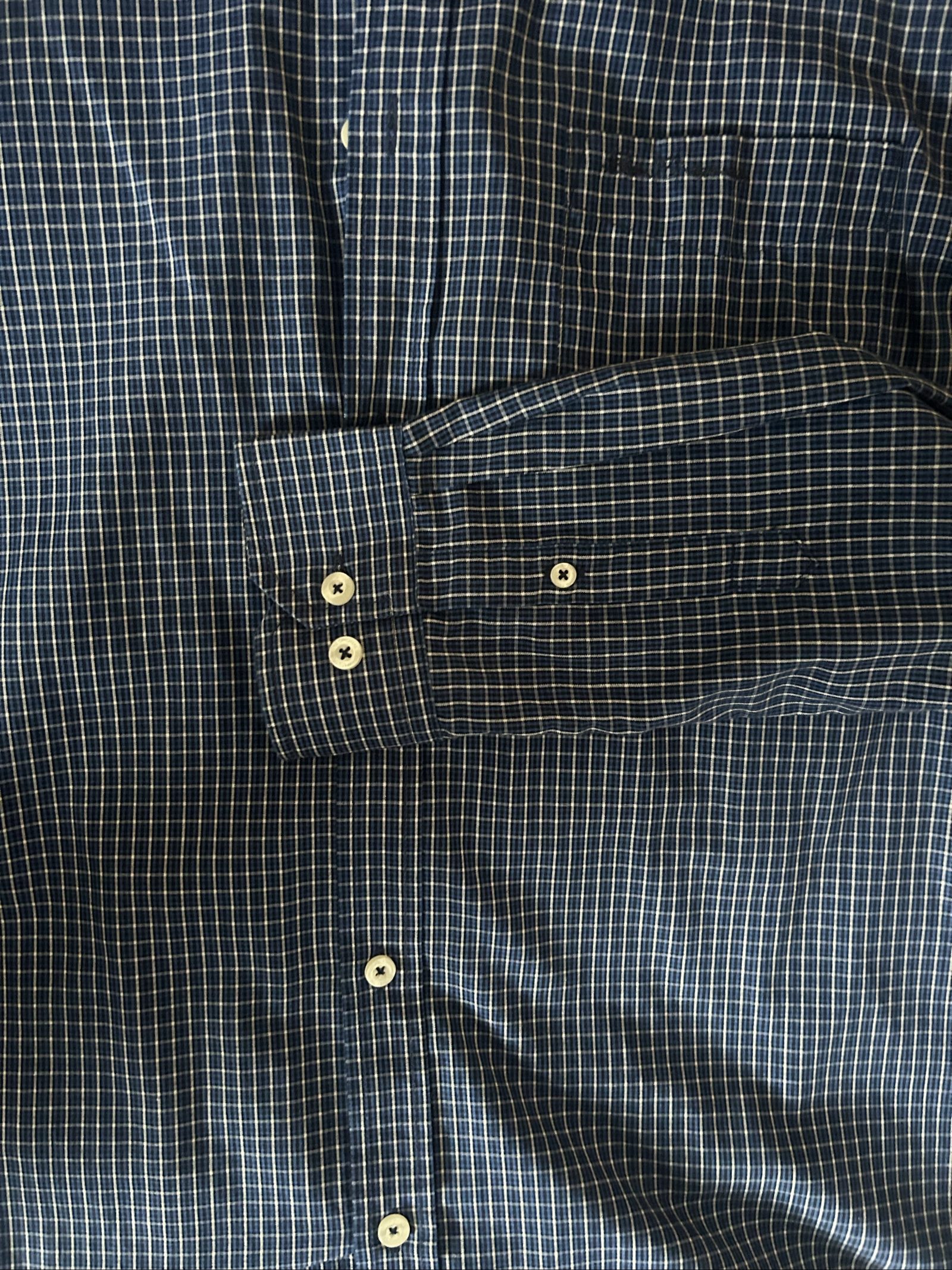 Ben Sherman Men Blue & White Check Shirt Large Cotton Poly image 4