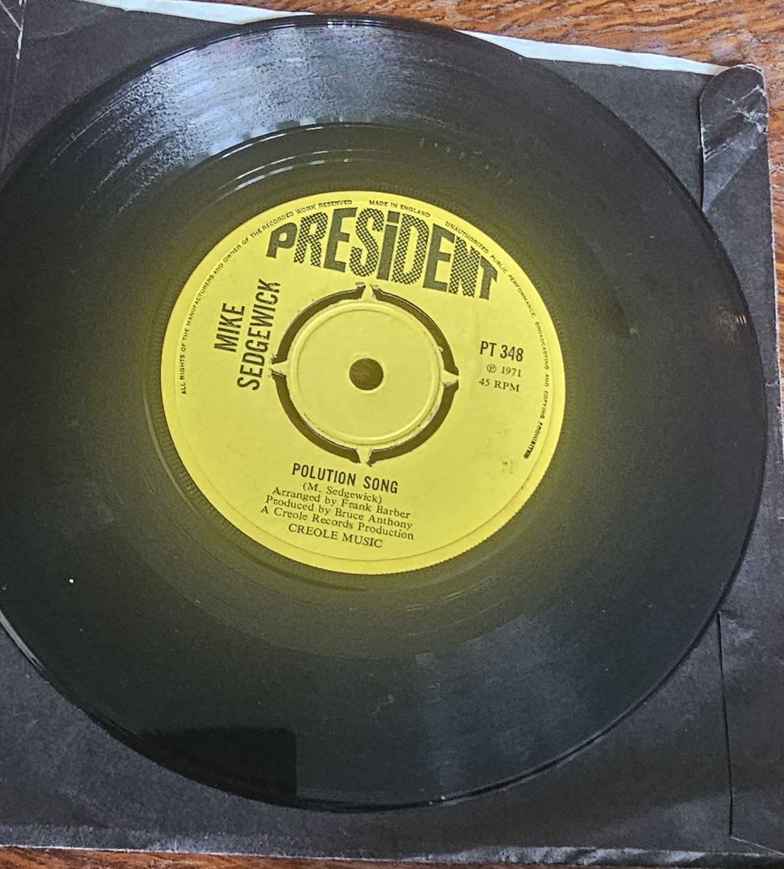 Mike Sedgewick Morning Has Broken PROMO President PT 348 7" 45 RPM image 2