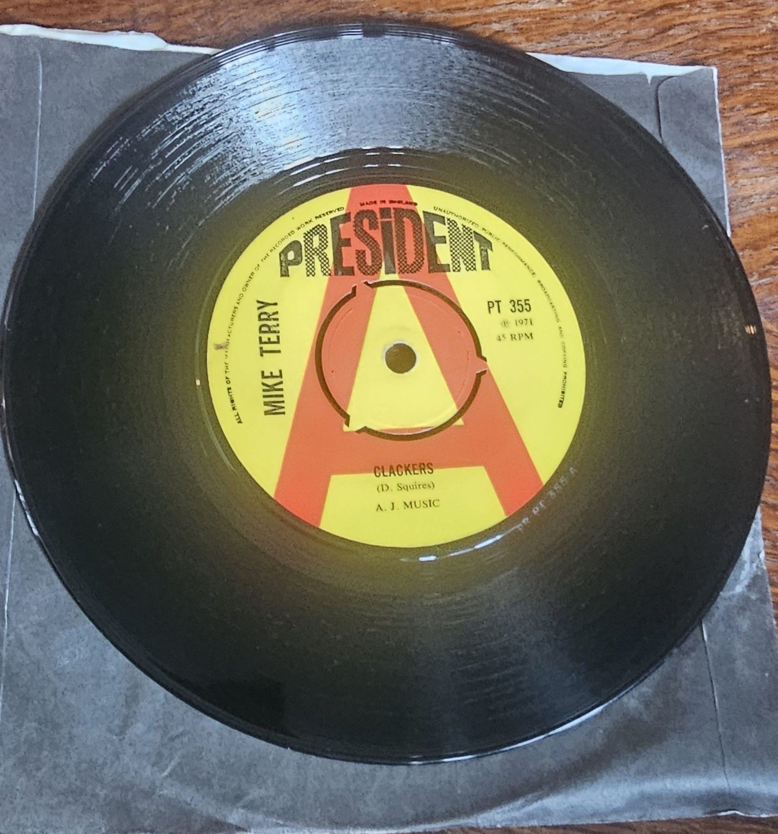 Mike Terry PROMO Clackers President PT 355 7" Vinyl Single