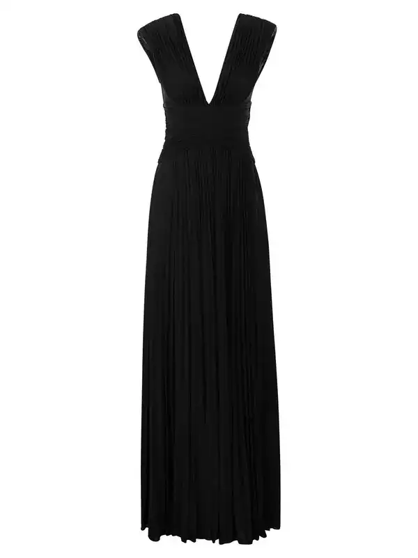 Elisabetta Franchi Plisse Evening Gown Size M image 2