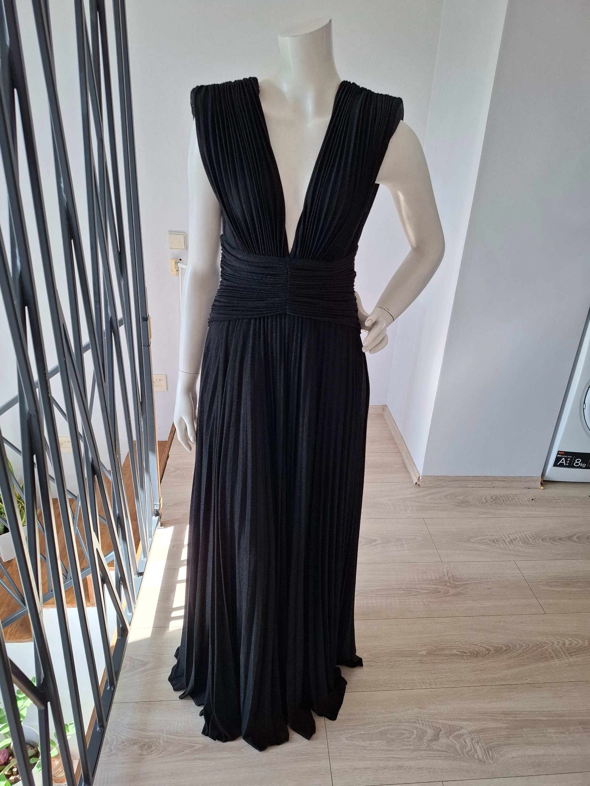 Elisabetta Franchi Plisse Evening Gown Size M image 8