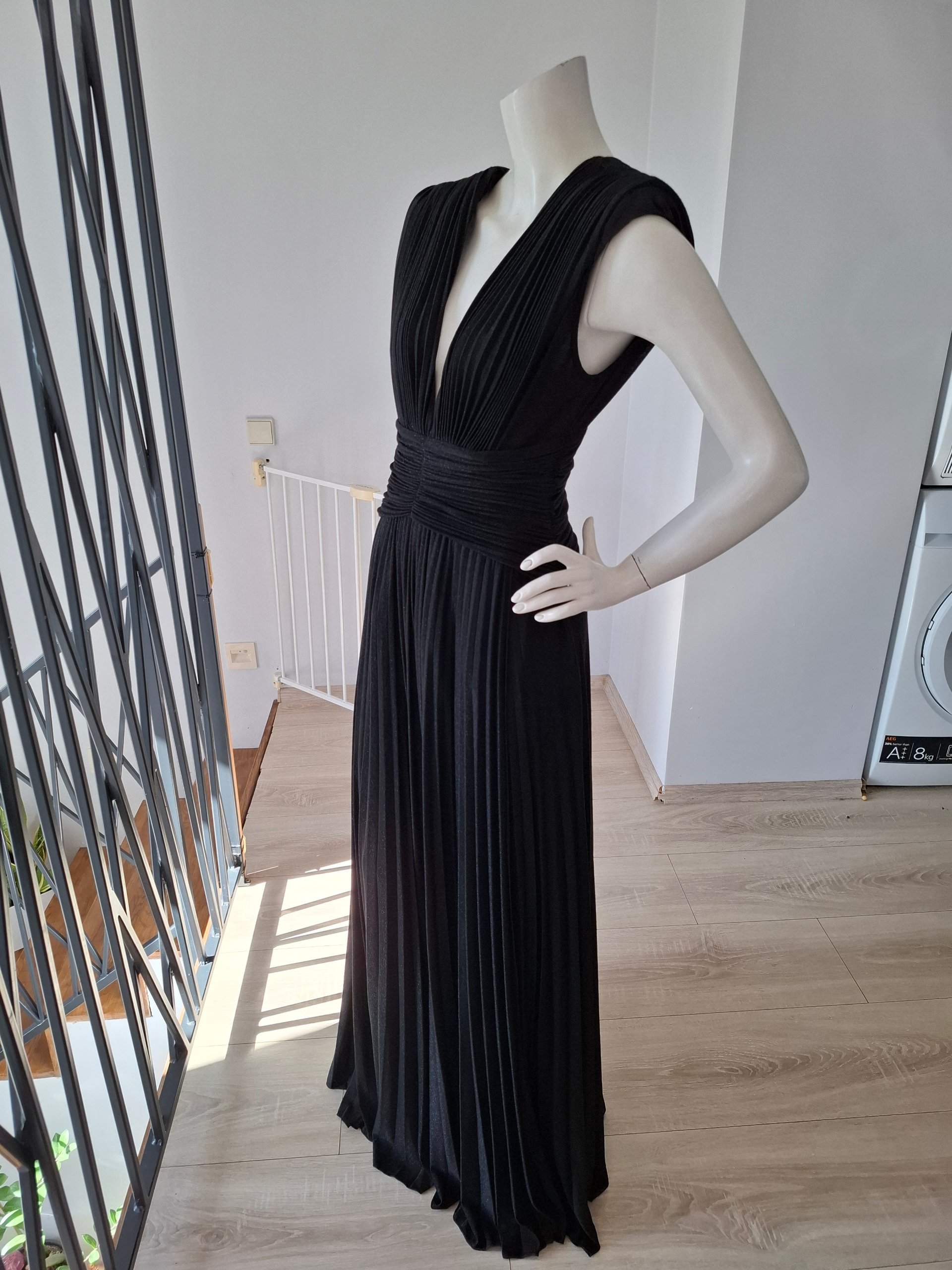 Elisabetta Franchi Plisse Evening Gown Size M image 9